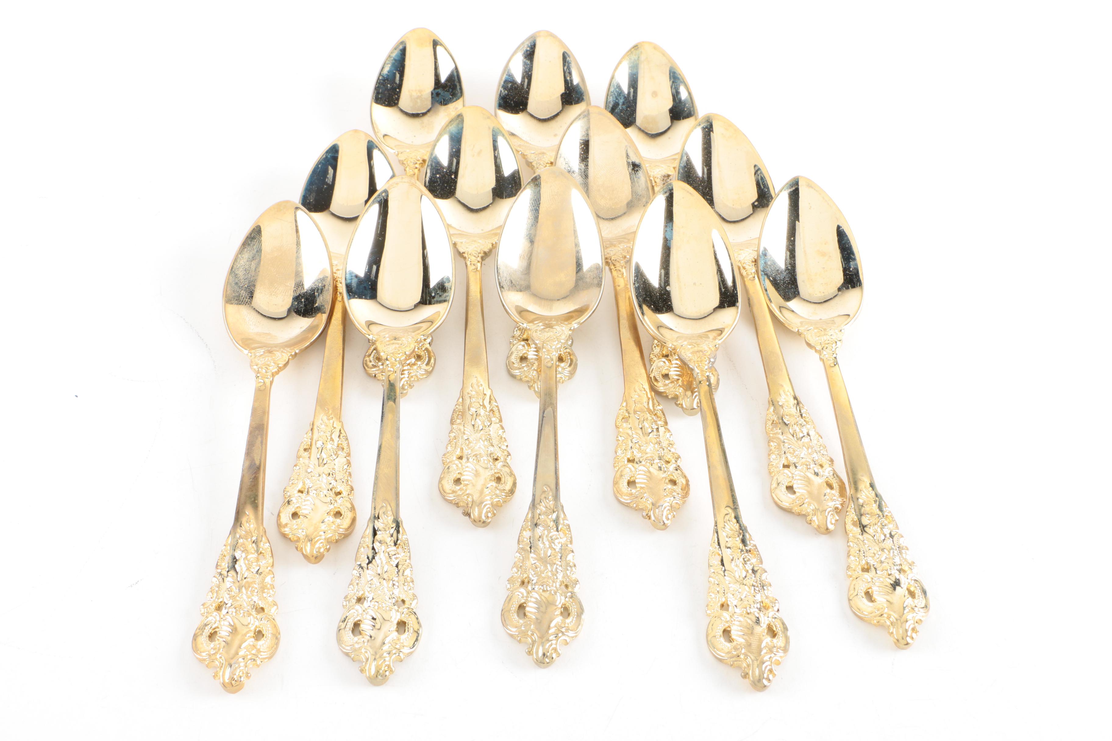 Godinger "Baroque" Gold Electroplate Flatware Set