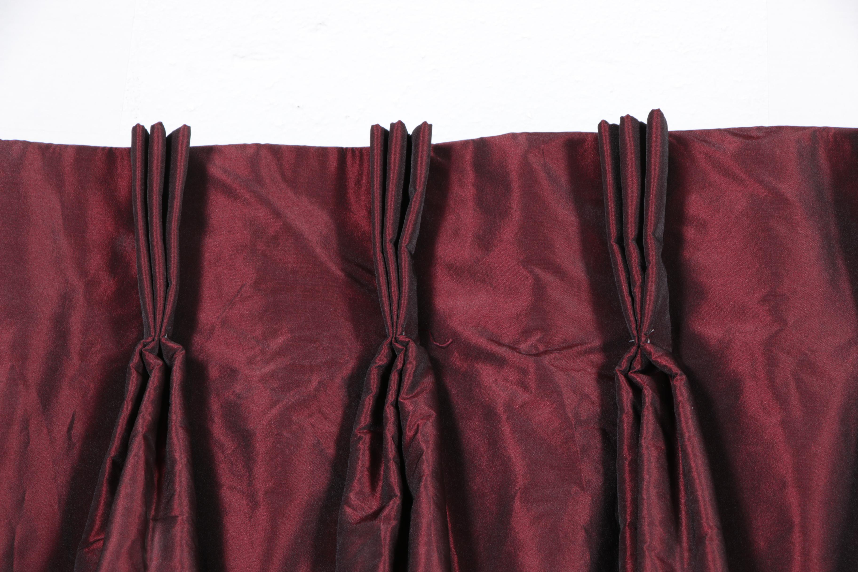 Pair of Full Length Maroon Curtain Panels