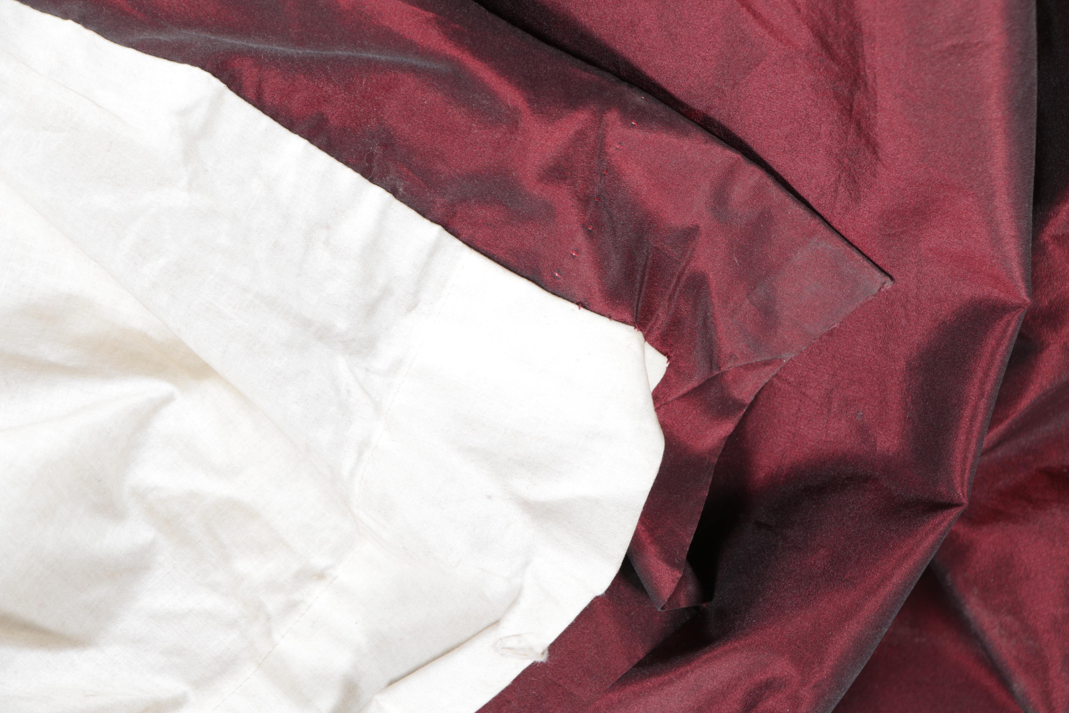 Pair of Full Length Maroon Curtain Panels