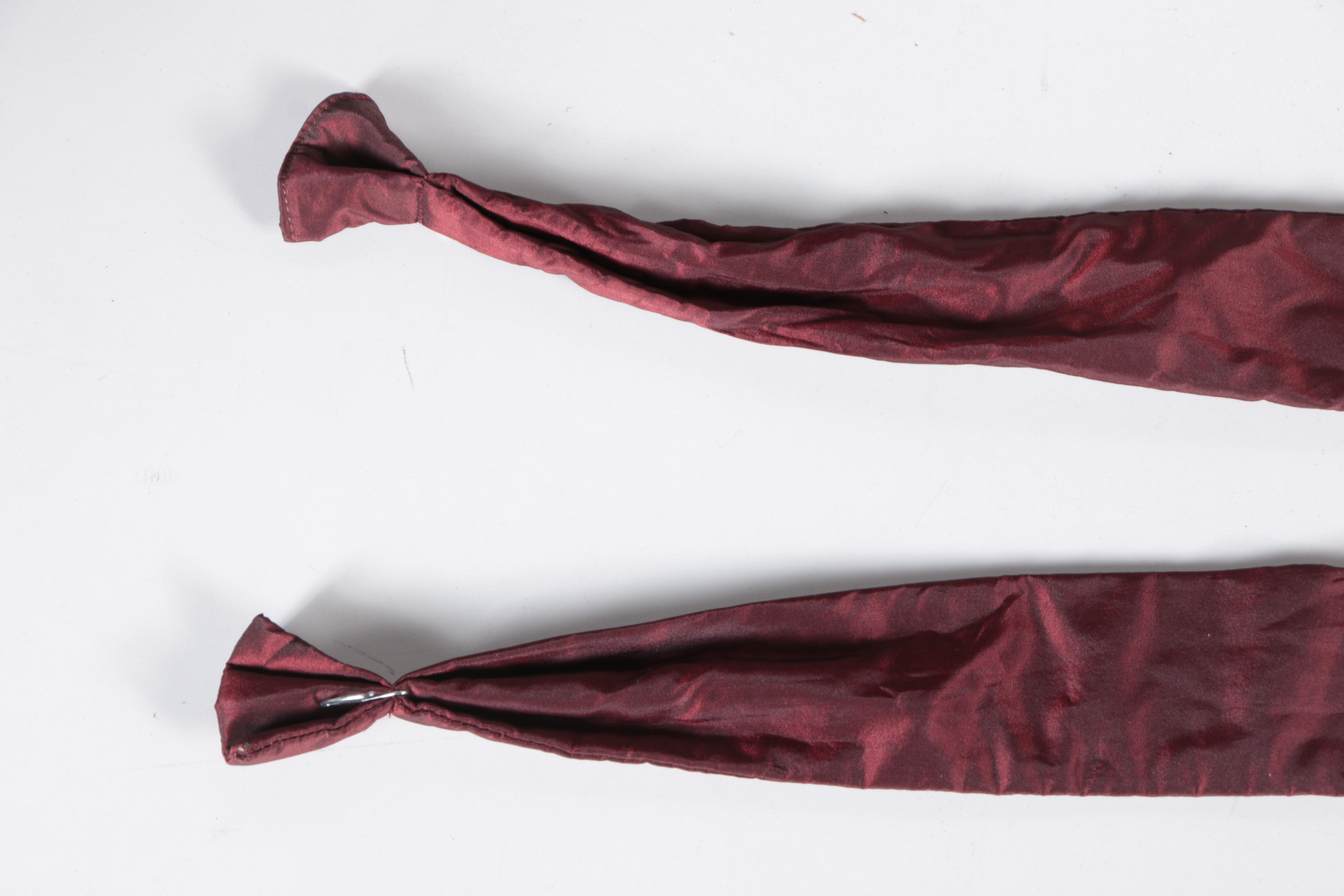 Pair of Full Length Maroon Curtain Panels
