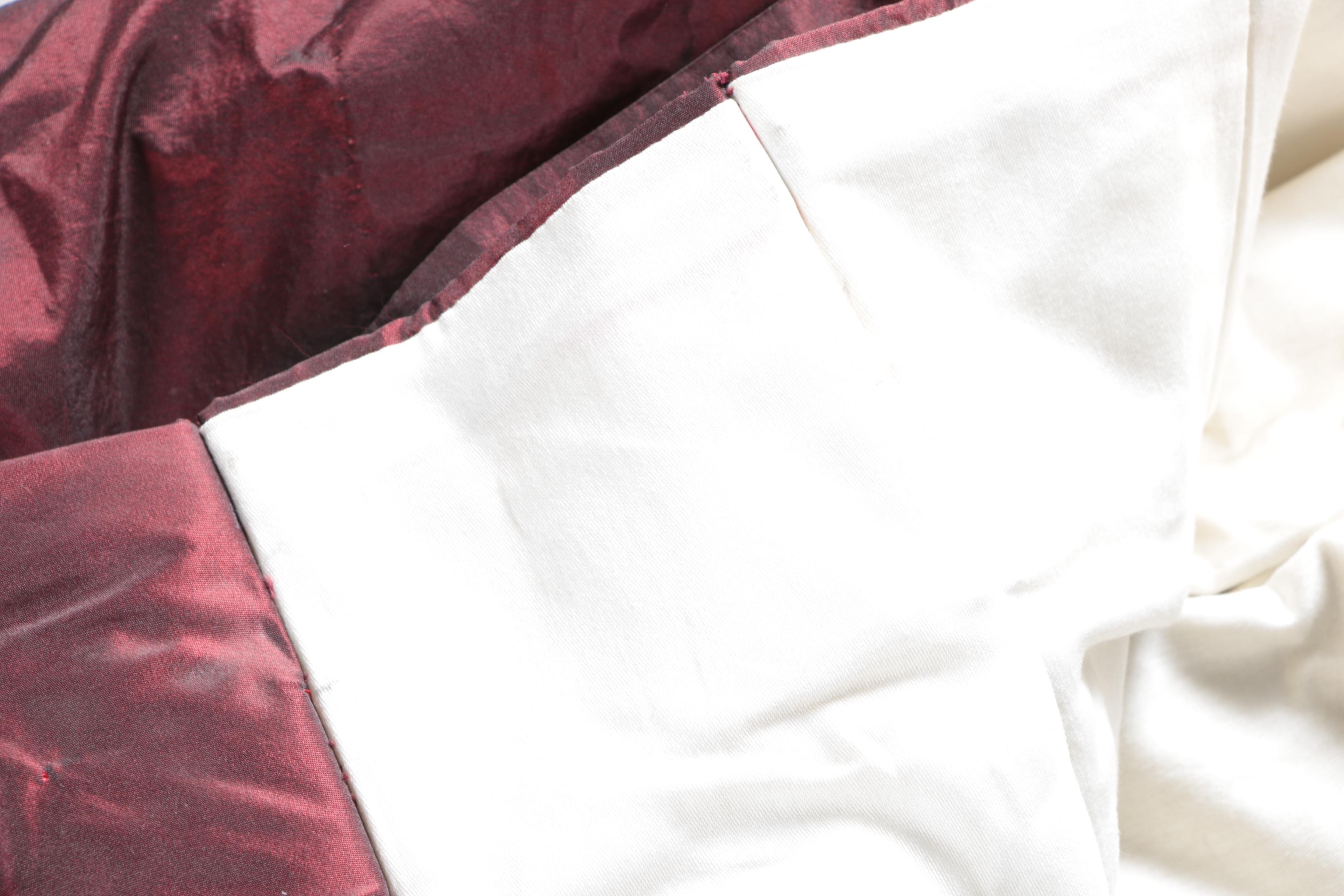 Pair of Full Length Maroon Curtain Panels