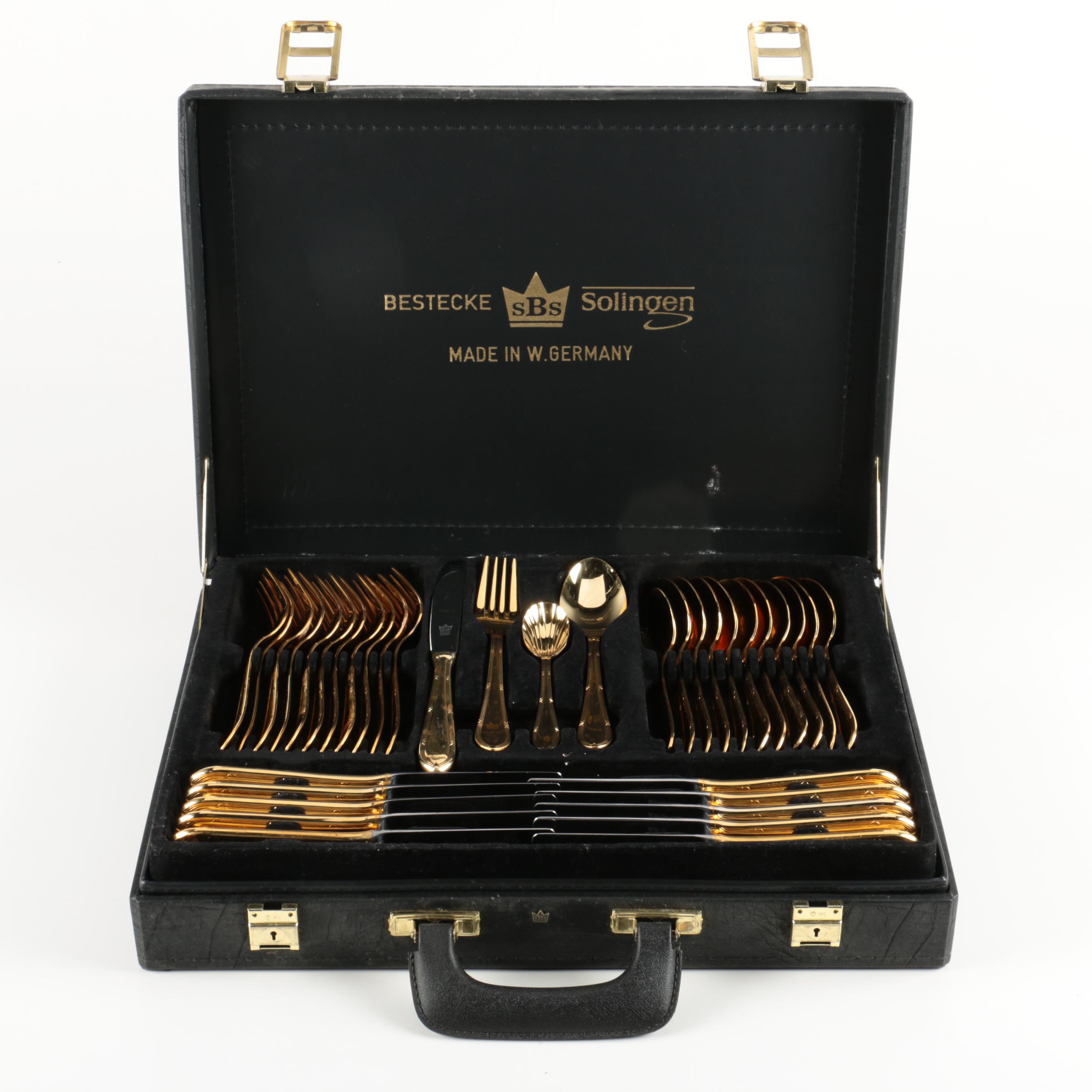 SBS Bestecke Solingen Gold-Plated Stainless Flatware Set