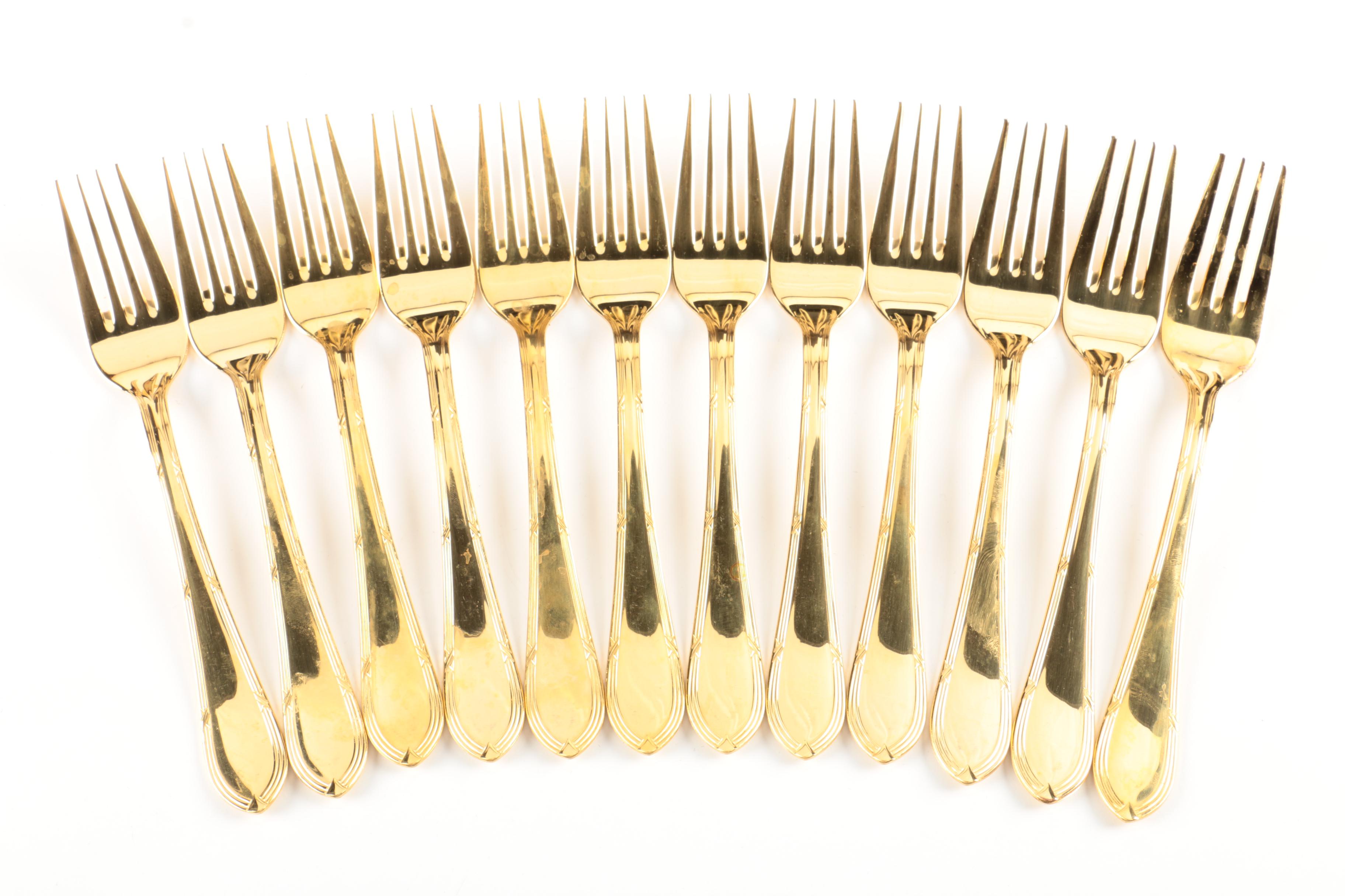 SBS Bestecke Solingen Gold-Plated Stainless Flatware Set