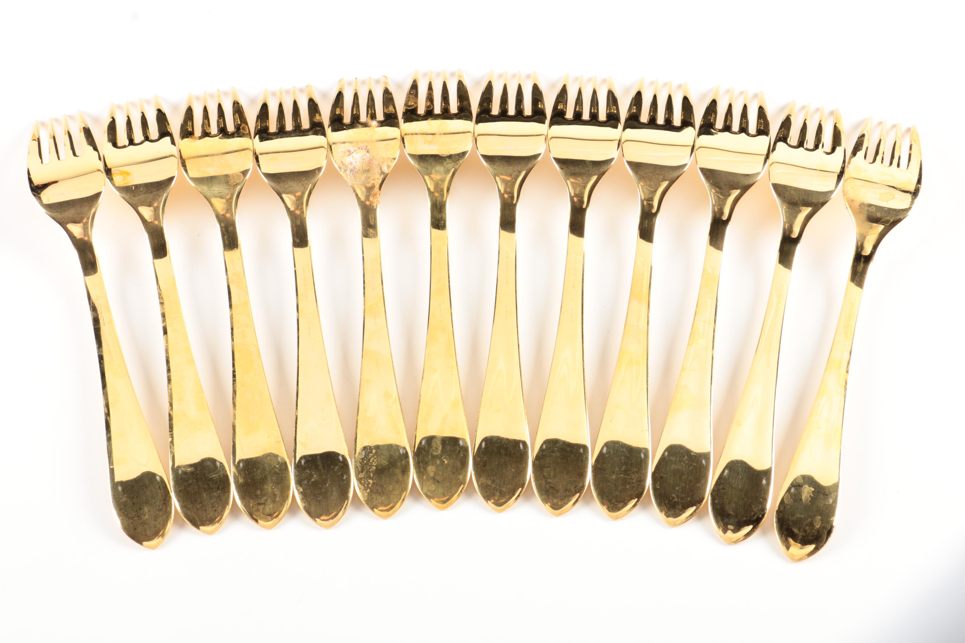 SBS Bestecke Solingen Gold-Plated Stainless Flatware Set