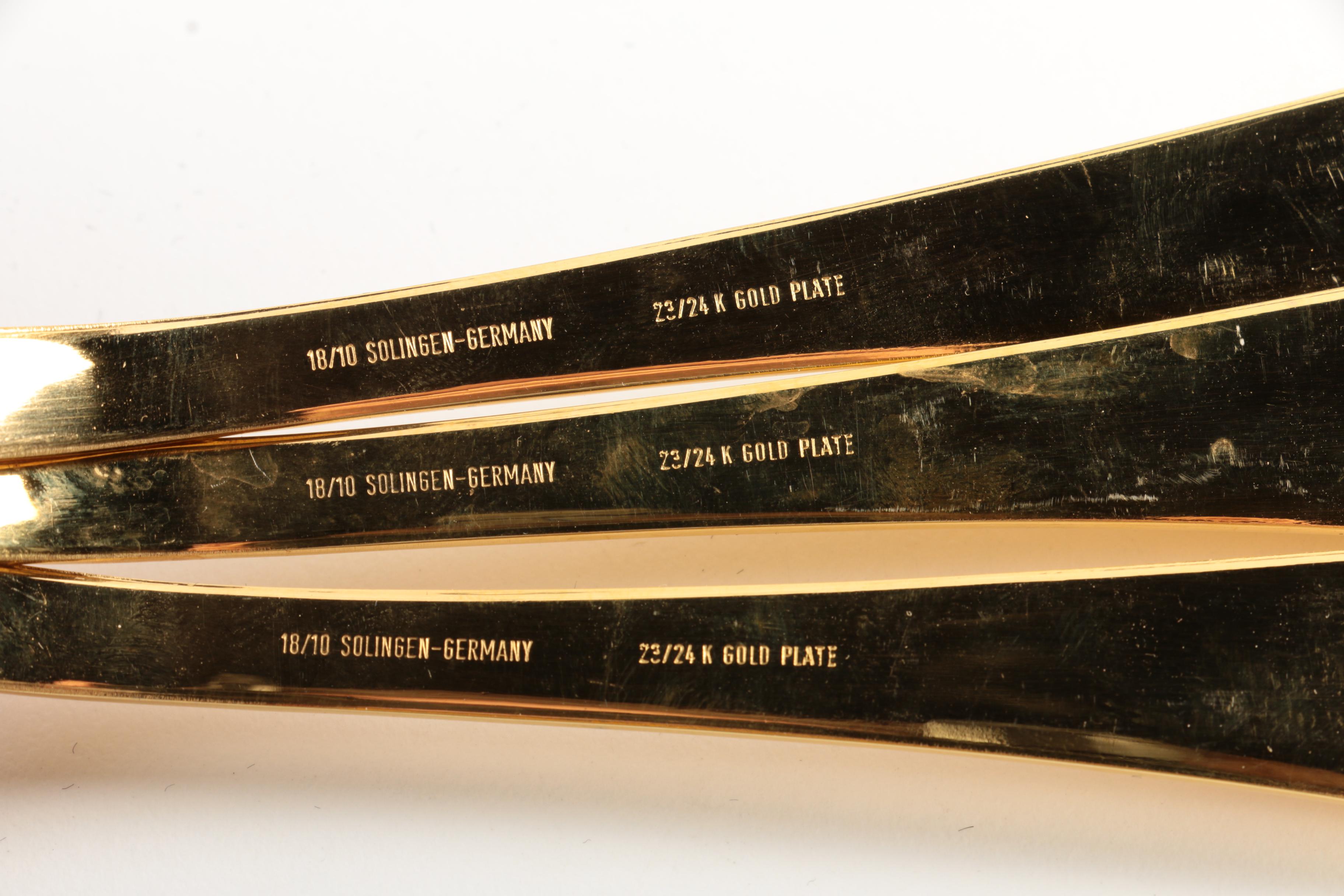 SBS Bestecke Solingen Gold-Plated Stainless Flatware Set