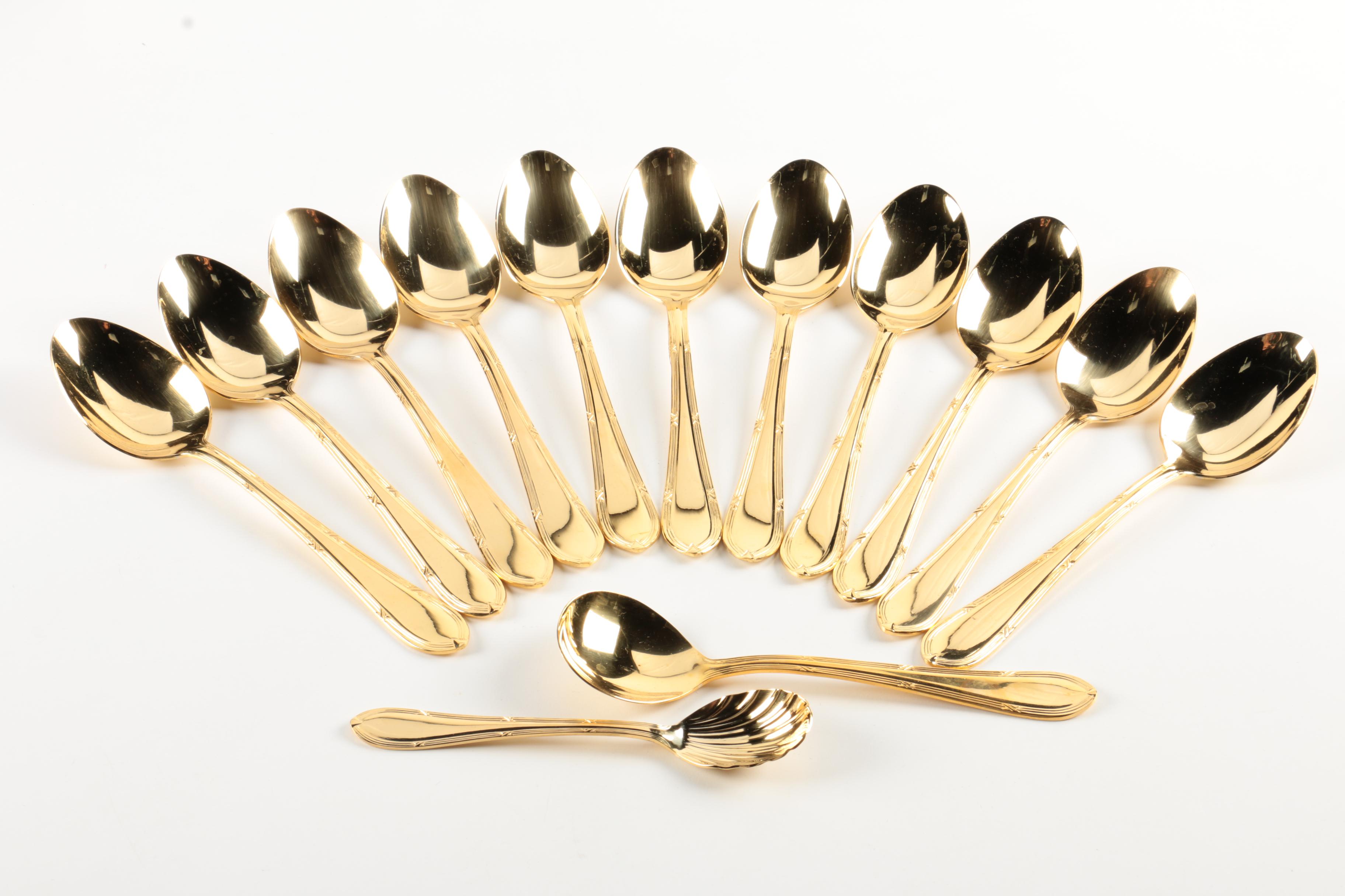 SBS Bestecke Solingen Gold-Plated Stainless Flatware Set
