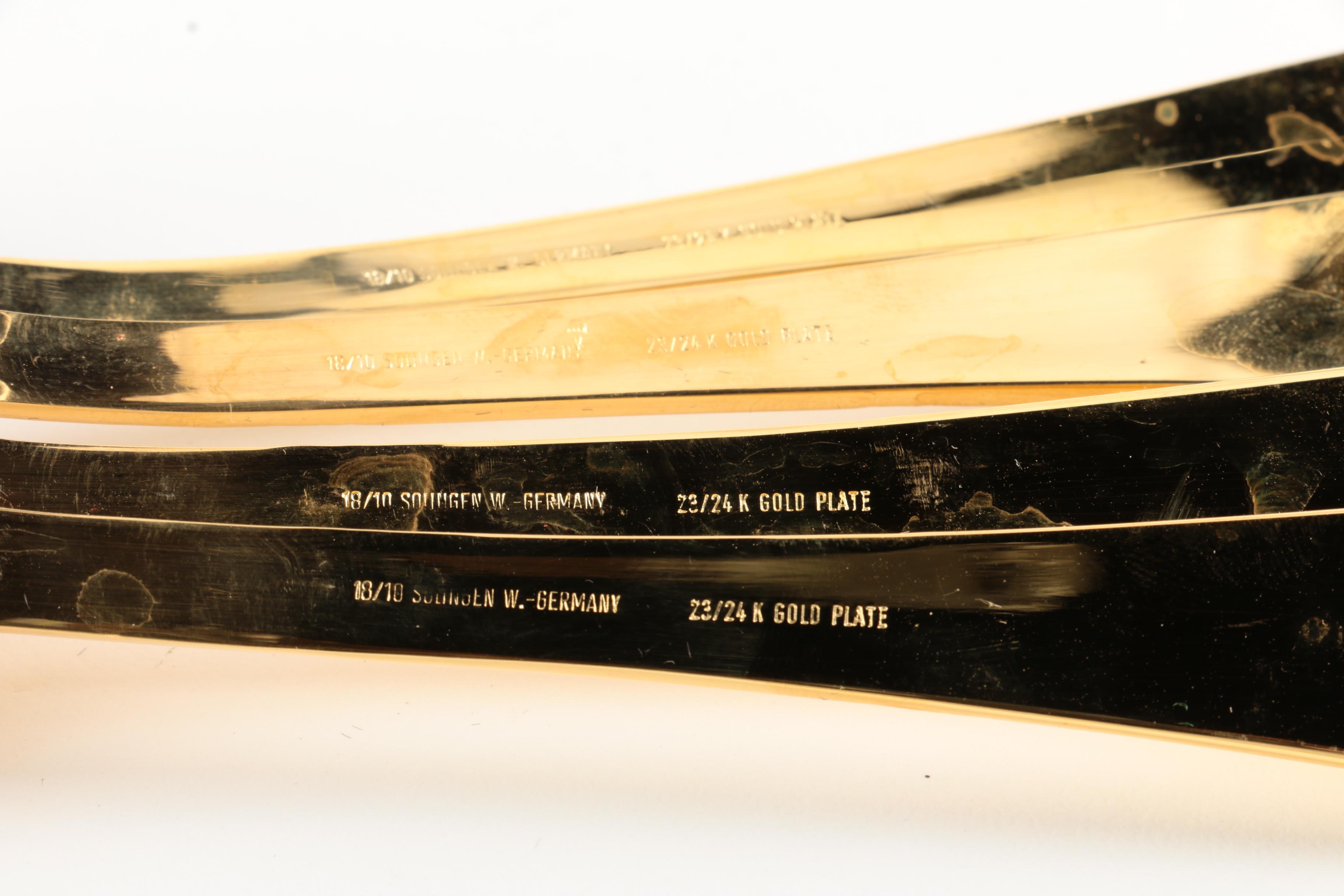 SBS Bestecke Solingen Gold-Plated Stainless Flatware Set