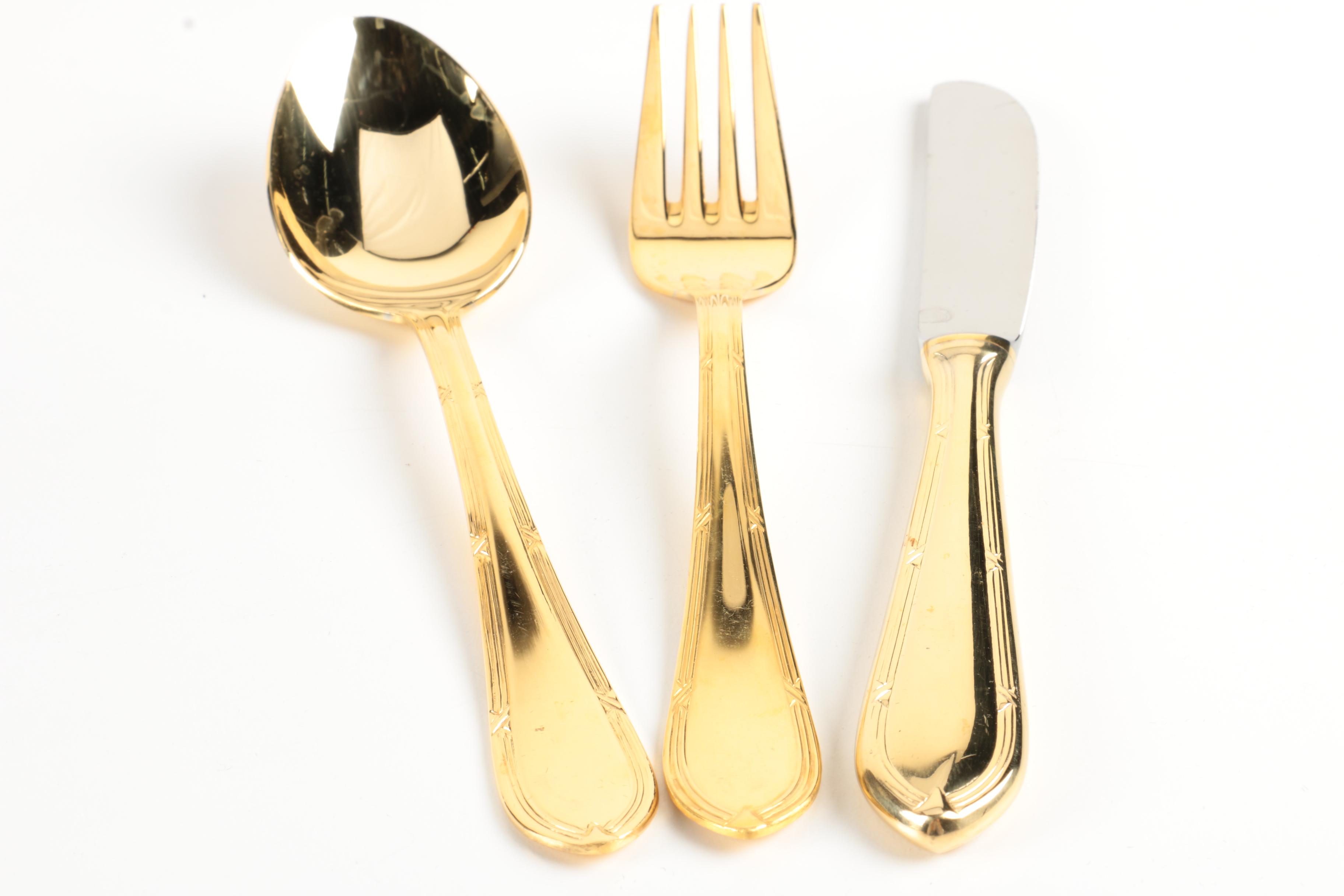 SBS Bestecke Solingen Gold-Plated Stainless Flatware Set