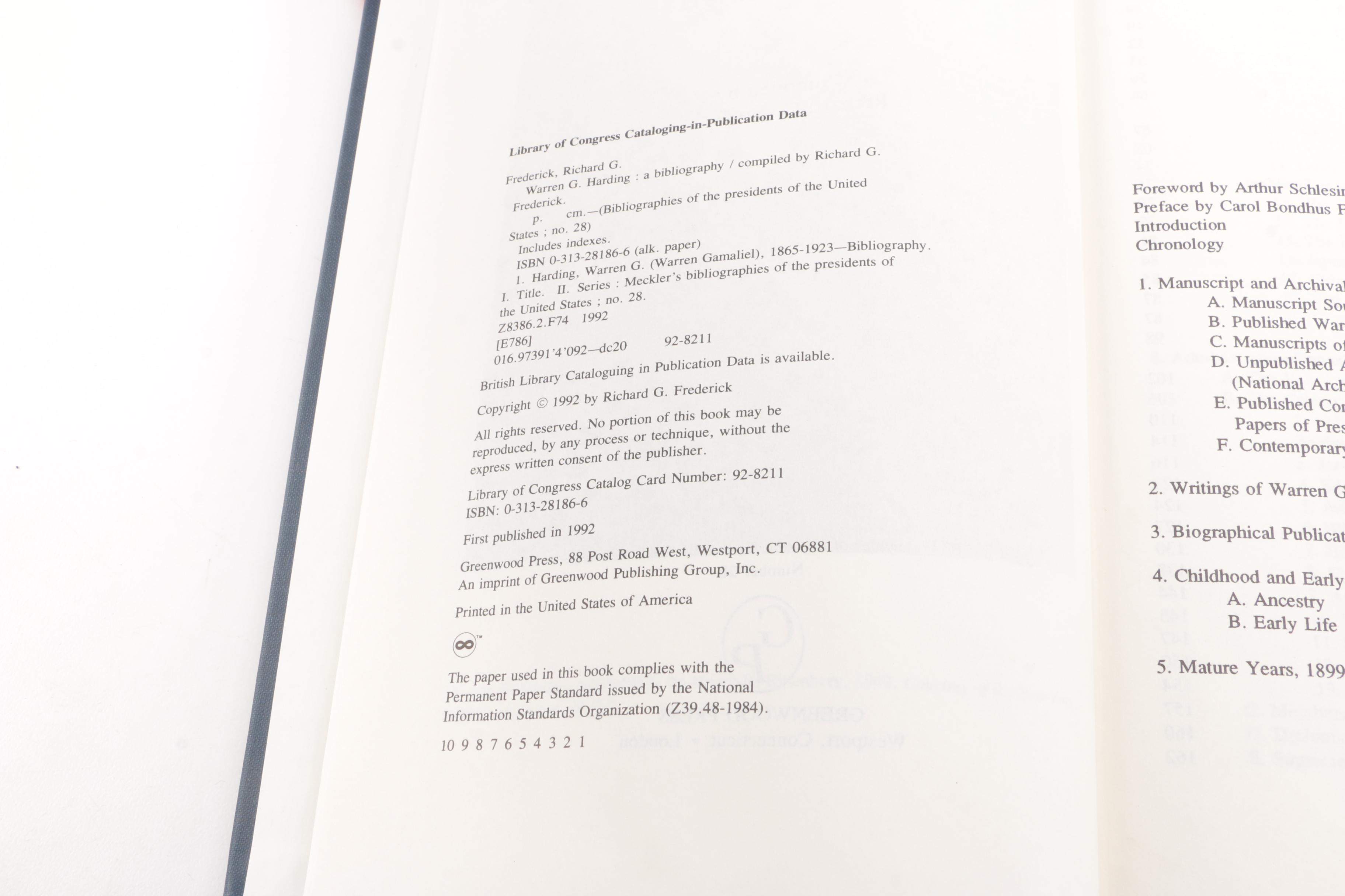 Books on President Warren G. Harding