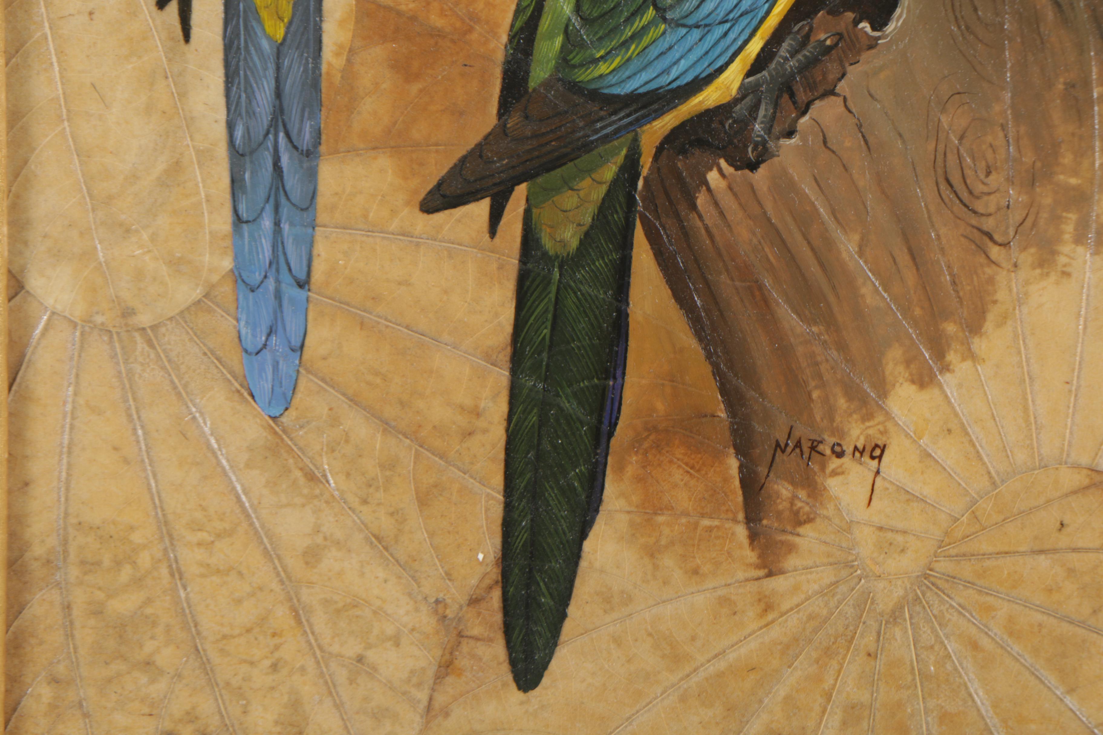 Narong Oil Painting on Leaves