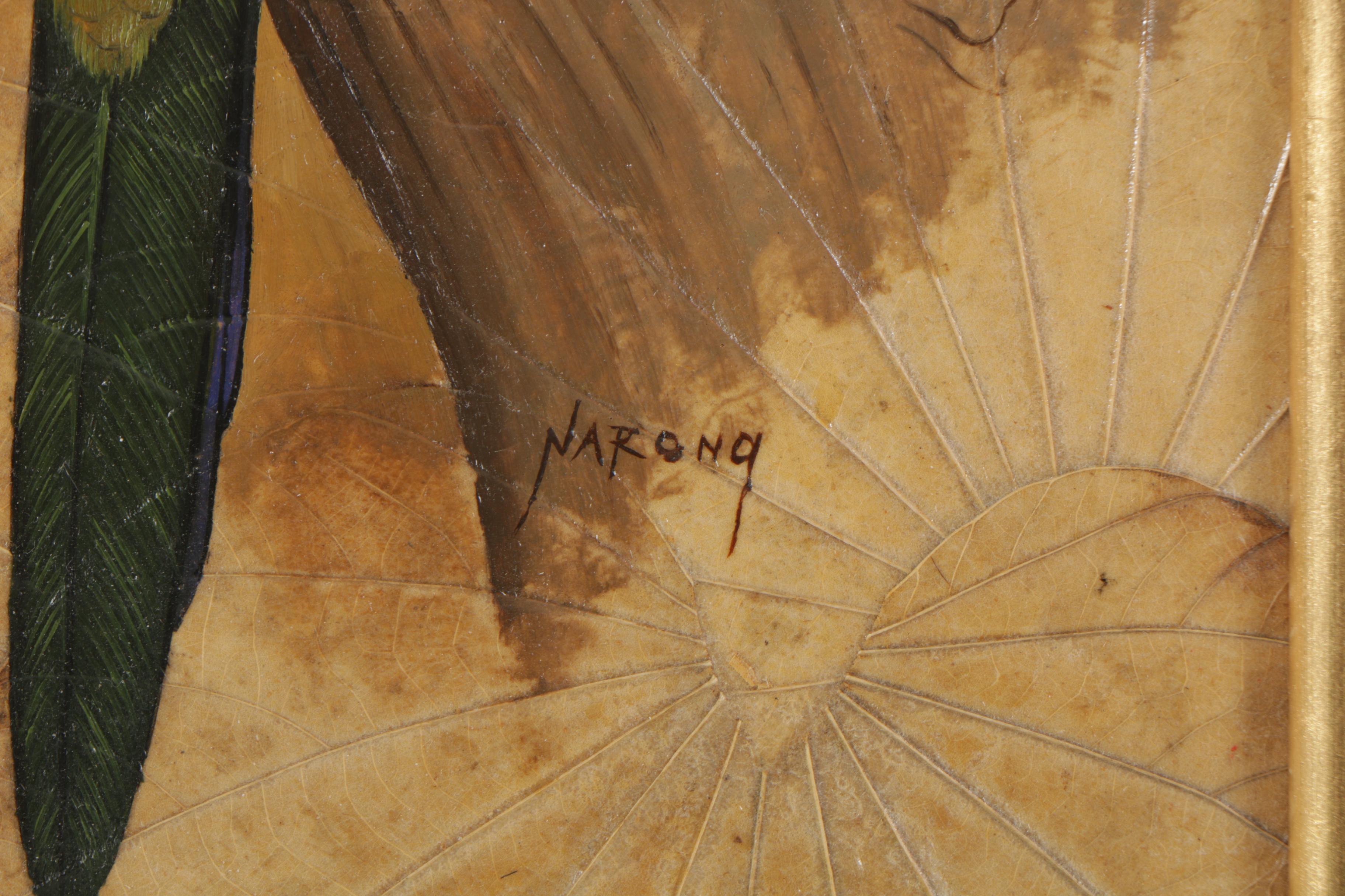 Narong Oil Painting on Leaves