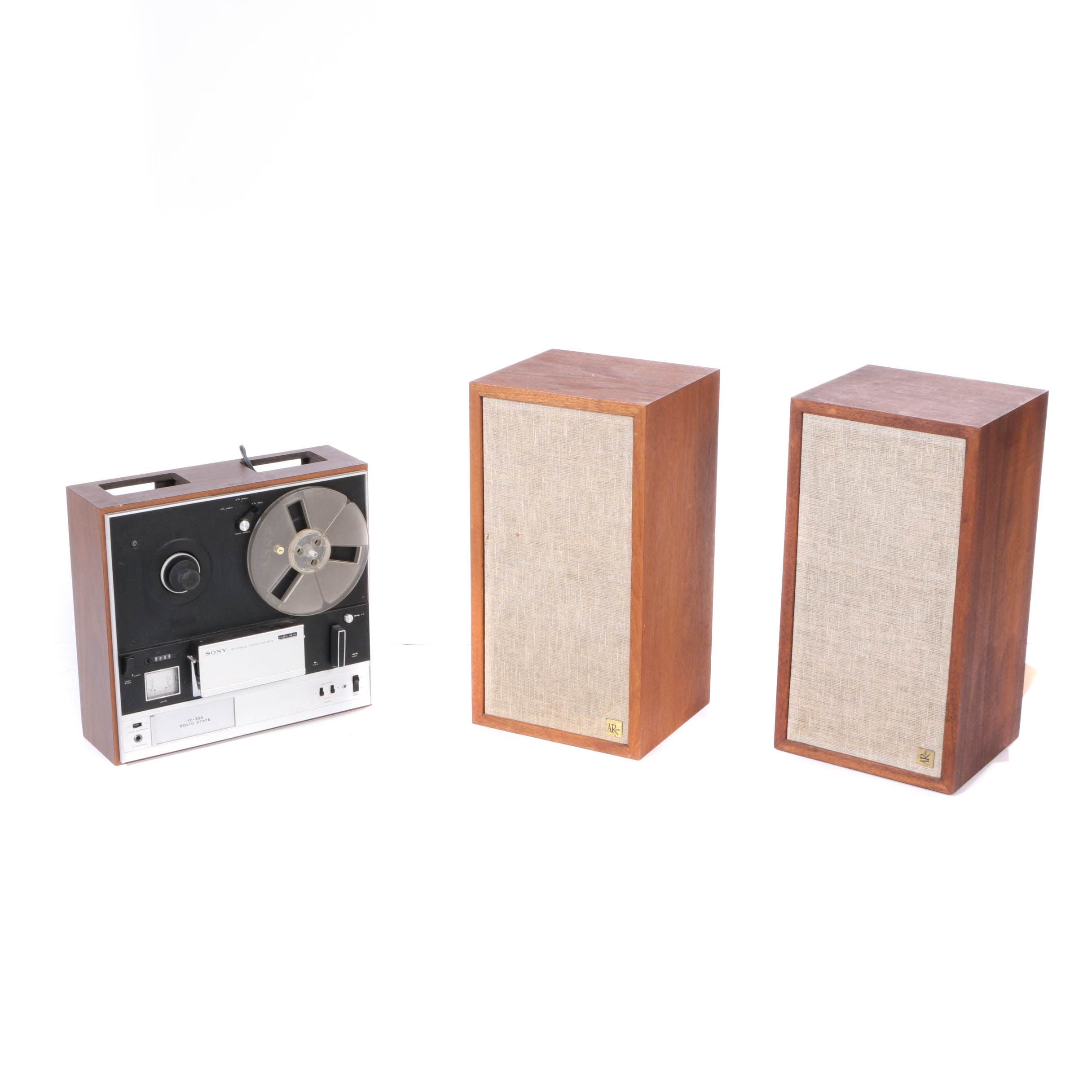 Sony Stereo Reel to Reel Recorder and Acoustic Research Speakers