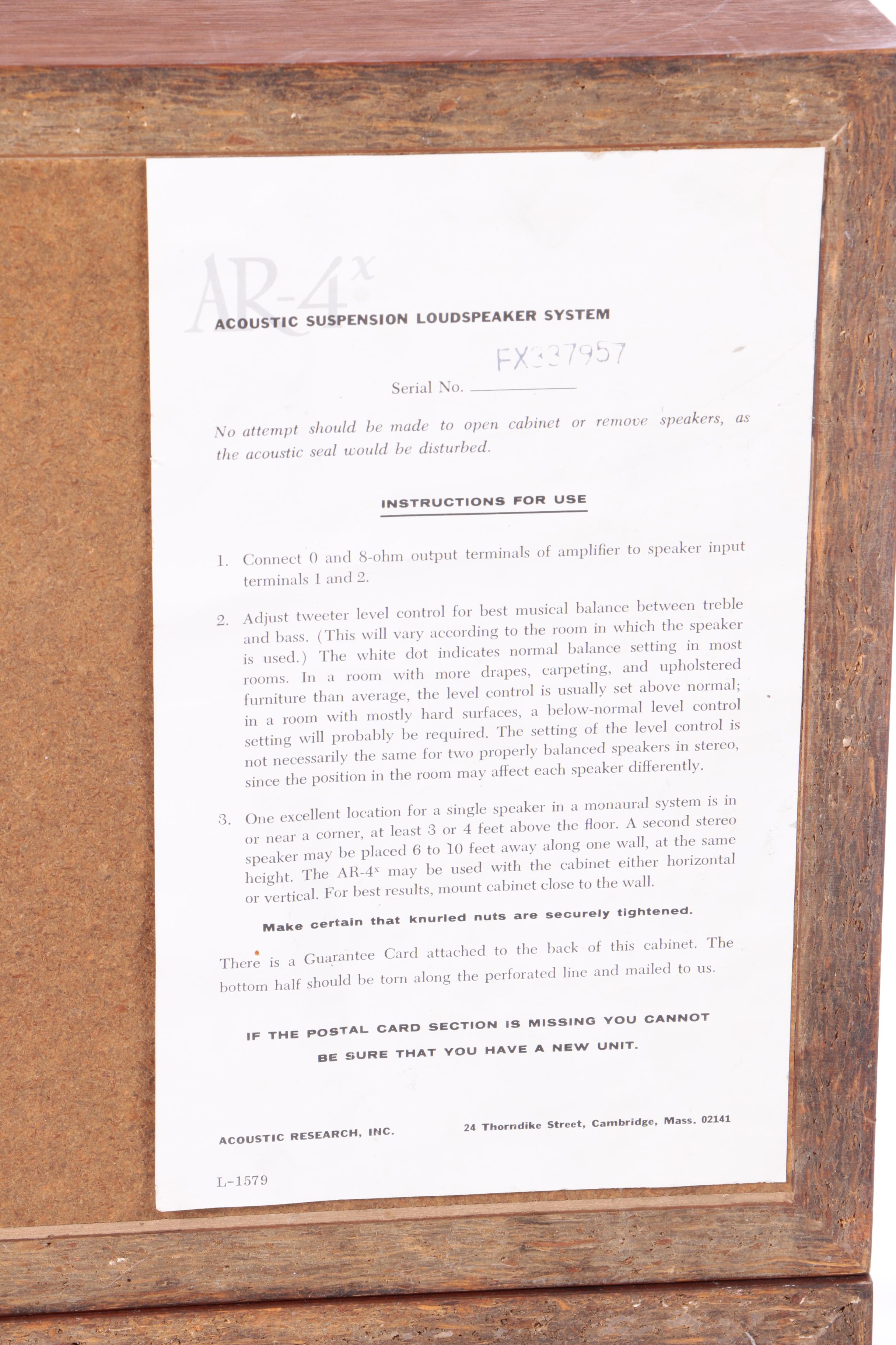 Sony Stereo Reel to Reel Recorder and Acoustic Research Speakers