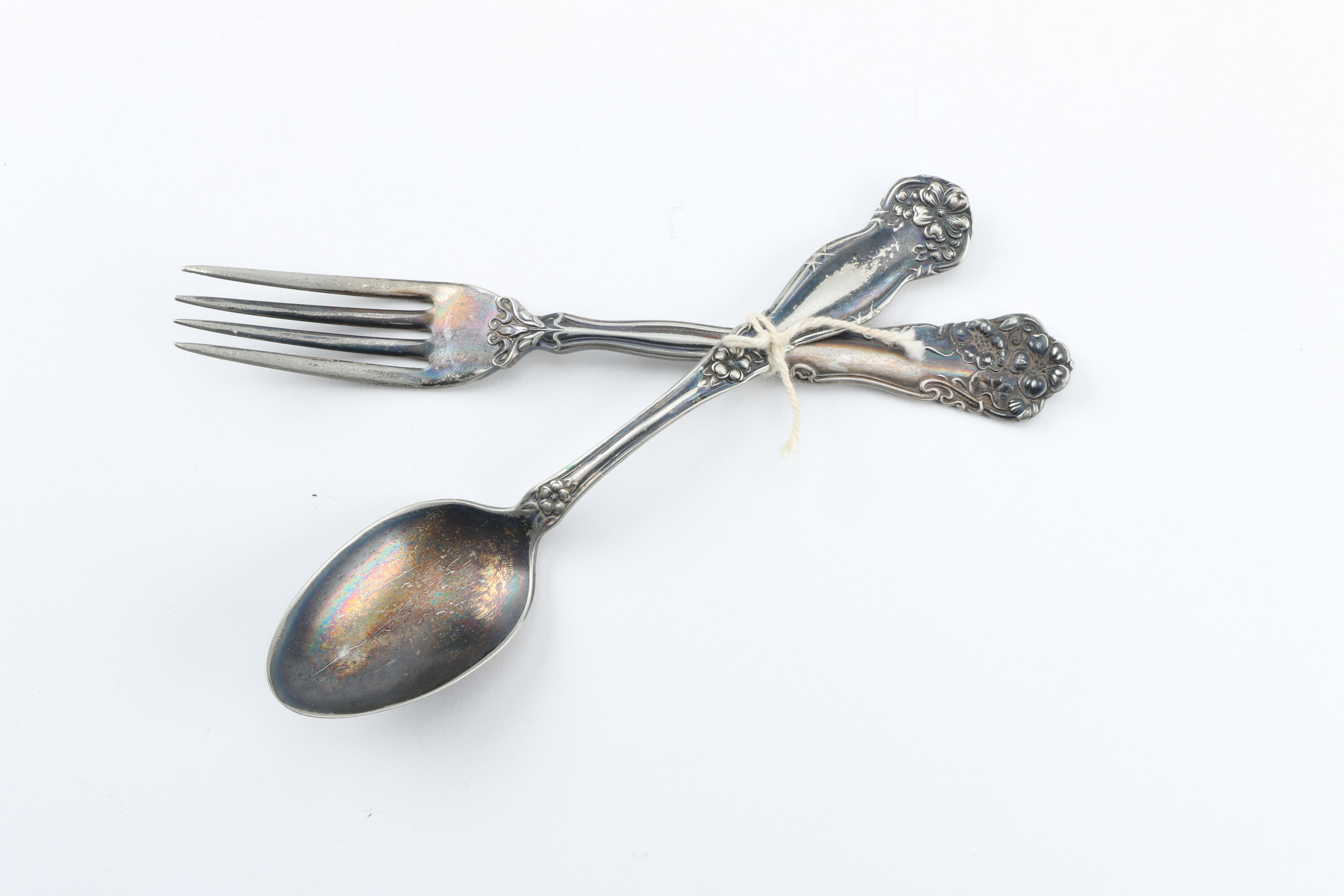 Knickerbocker Silver Co. Silver Plate Vanity Mug and Other Tableware