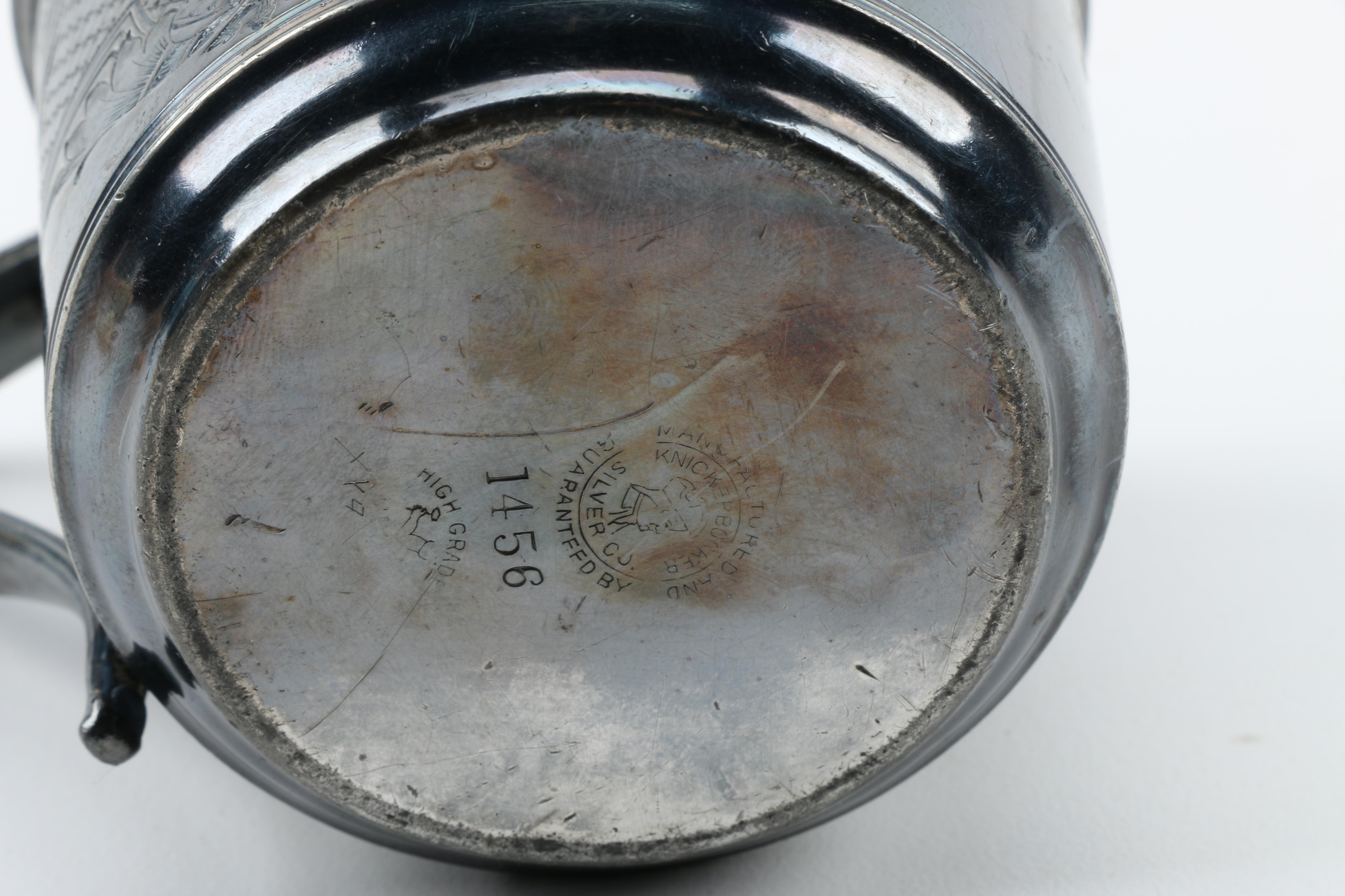 Knickerbocker Silver Co. Silver Plate Vanity Mug and Other Tableware