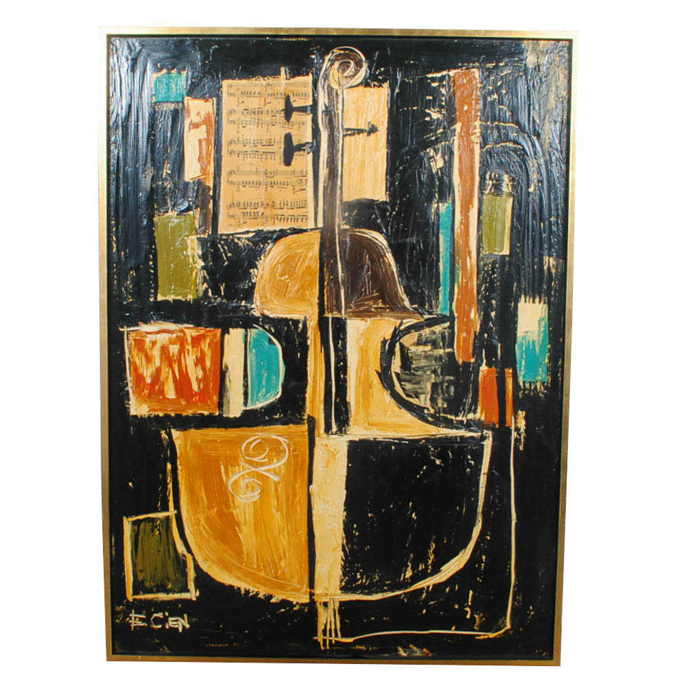 Etta Benjamin Cien Abstract Mixed Media Painting