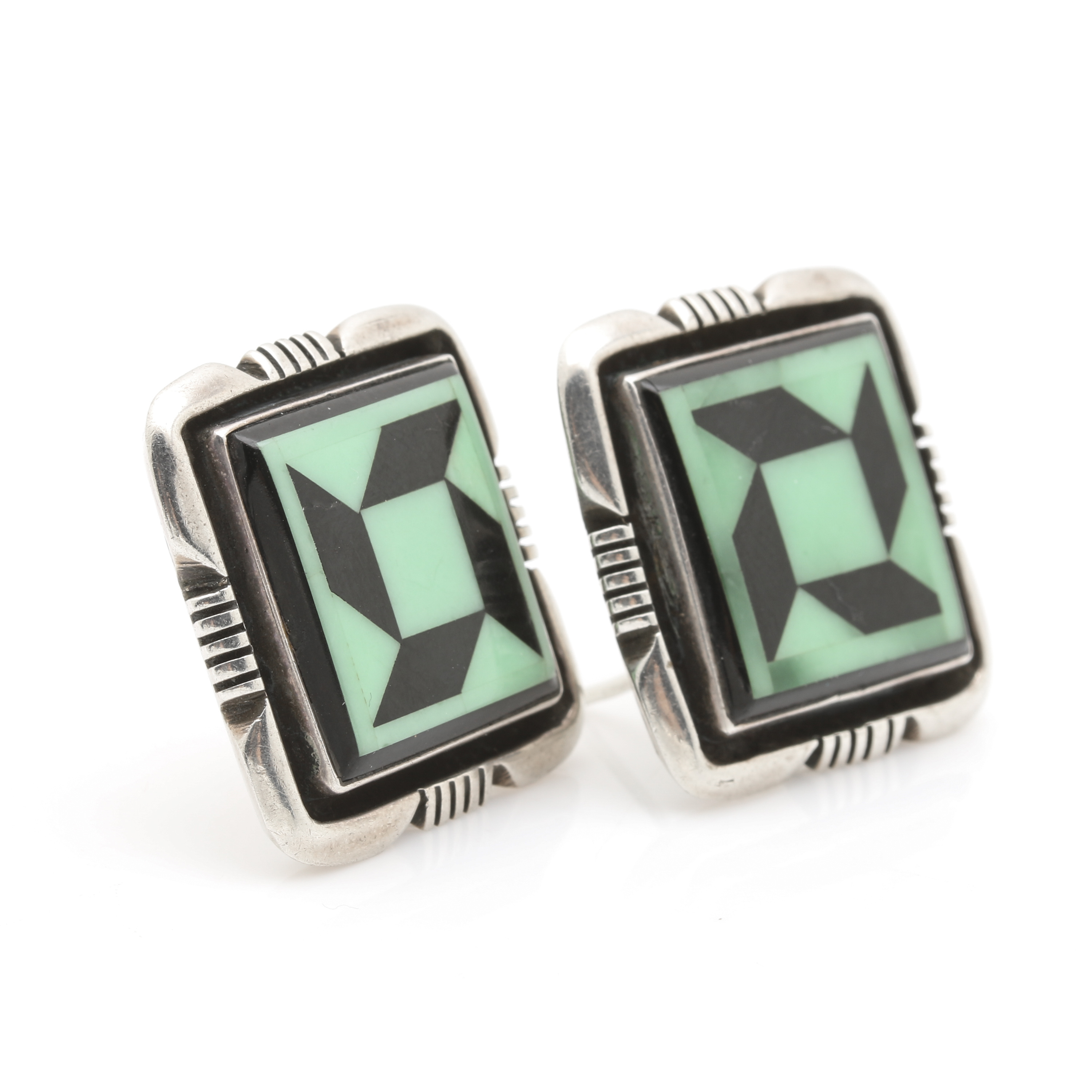 Yazzie Johnson Navajo Diné and Southwestern Style Sterling Silver Earrings