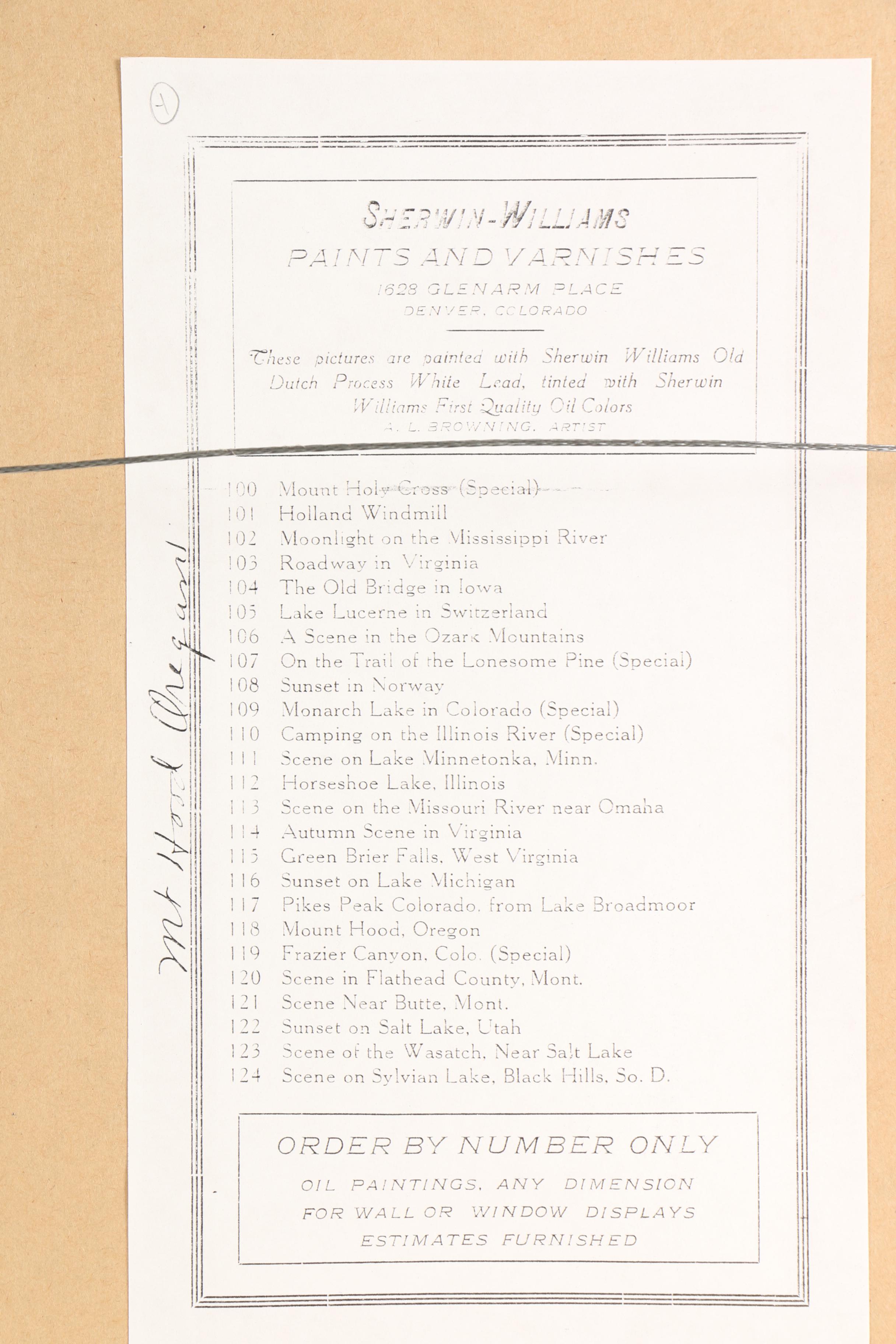 Alvah L. Browning Oil Painting "Mt. Hood, Oregon"