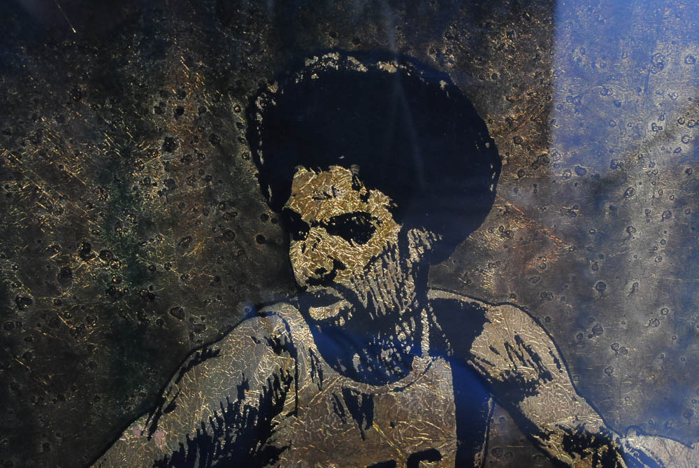 Jack White Commissioned Gold Leaf Portrait on Paper of Julius Erving
