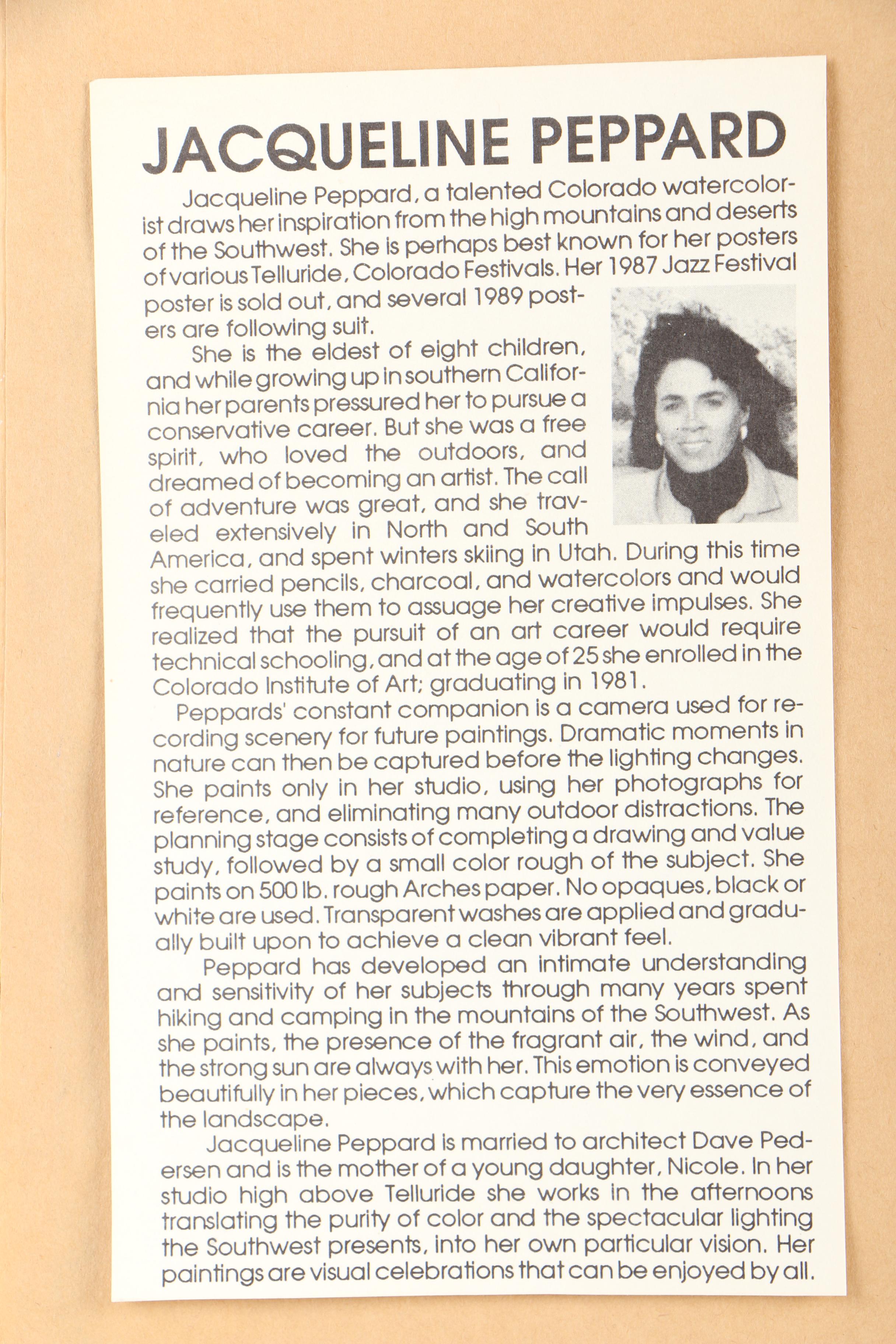 Jacqueline Peppard Limited Edition Offset Lithograph