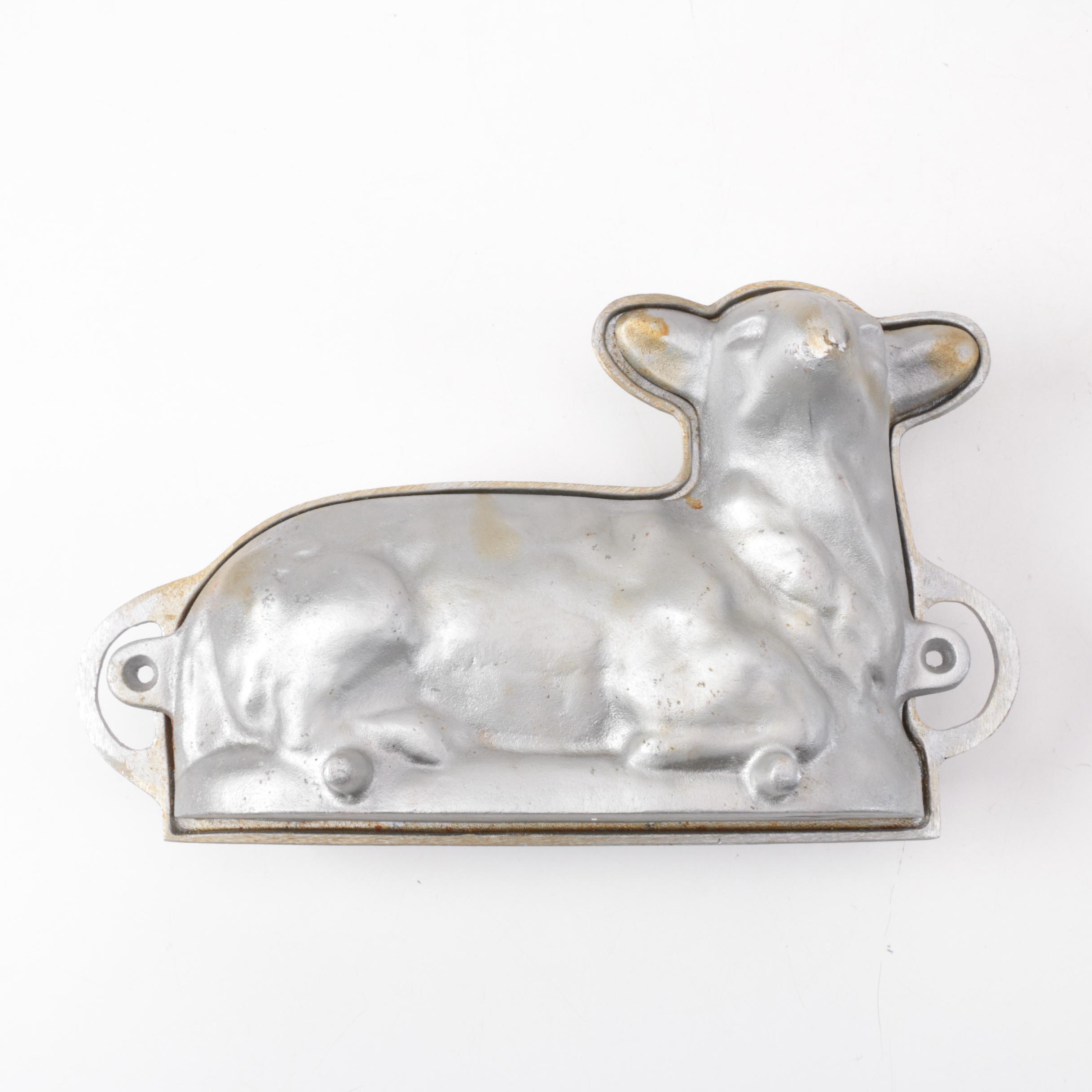 Antique Apple Peeler and Lamb Chocolate Mold