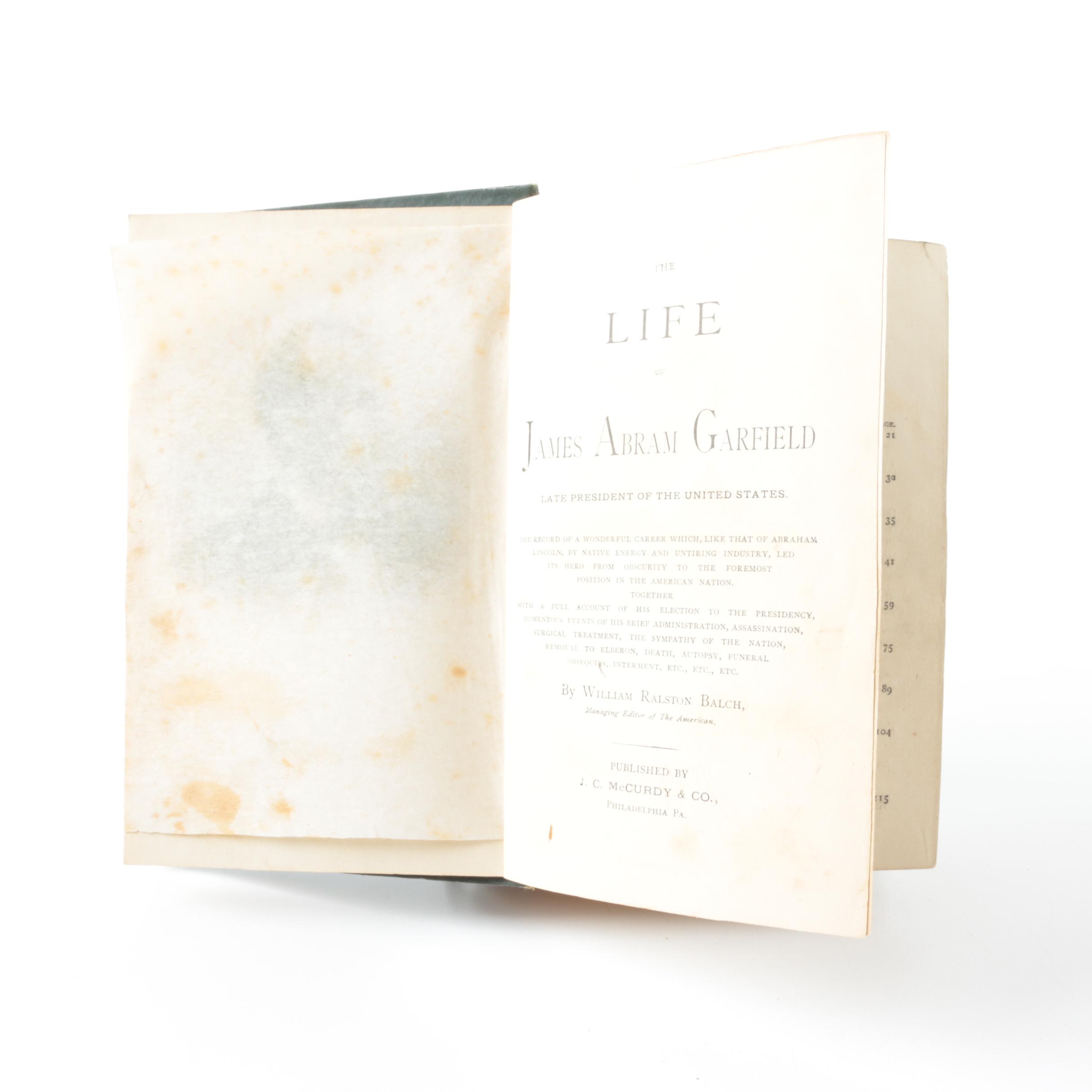 Antique President James Garfield and First Lady Lucretia Garfield Memorabilia