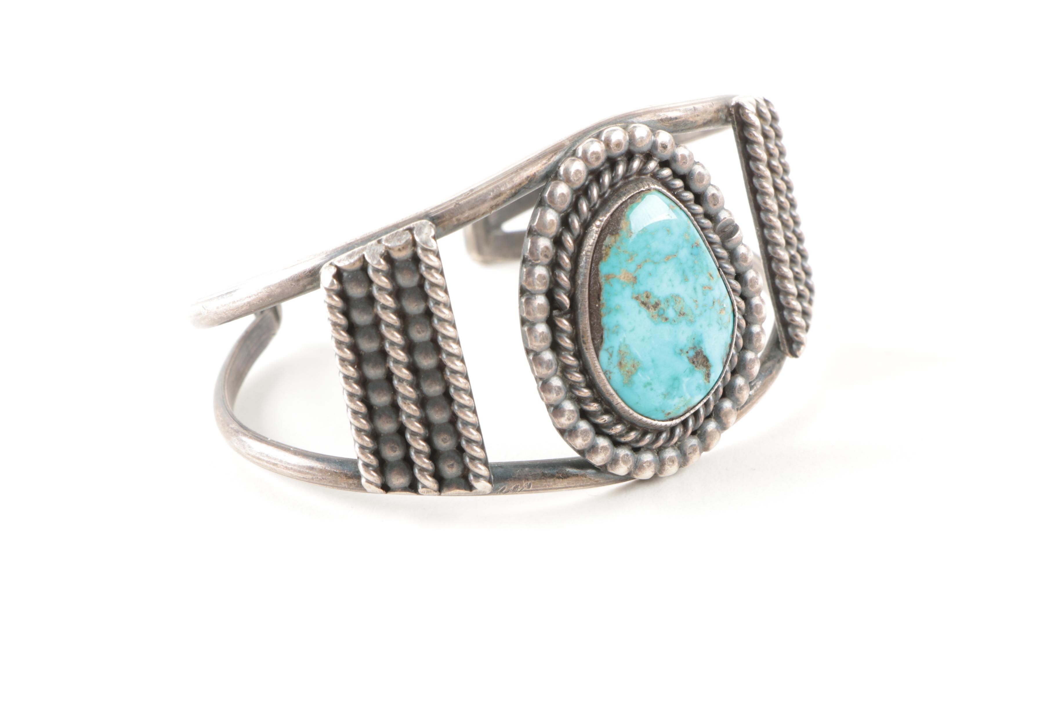 Sterling Silver Jewelry Including Southwestern Style Pieces with Turquoise