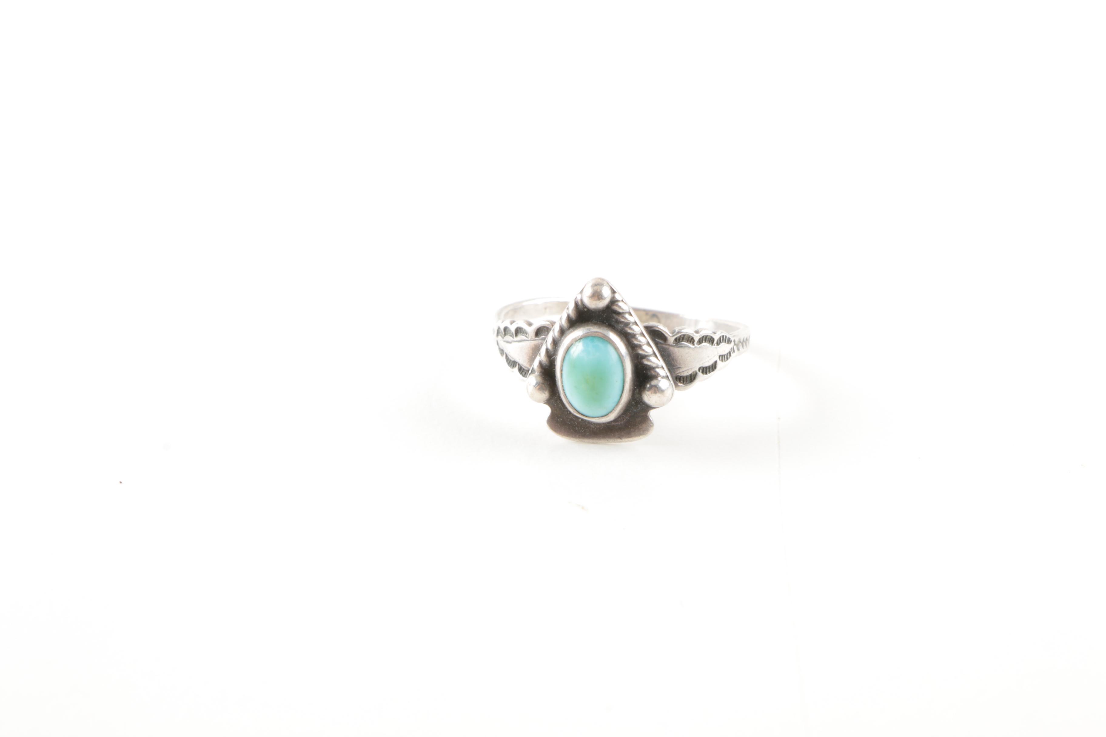Sterling Silver Jewelry Including Southwestern Style Pieces with Turquoise