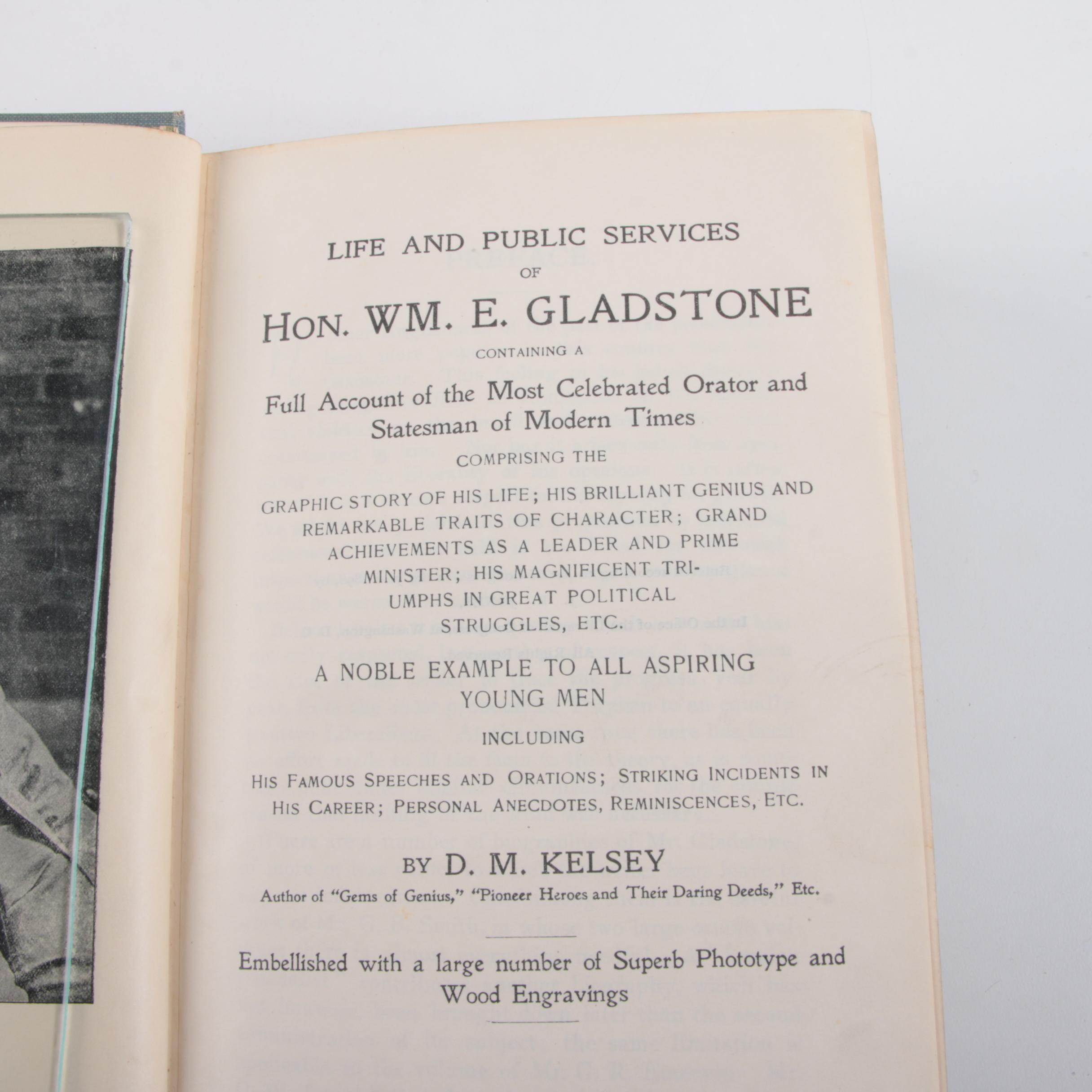 1888 "Life and Public Services of Hon. Wm. E. Gladstone" by D. M. Kelsey