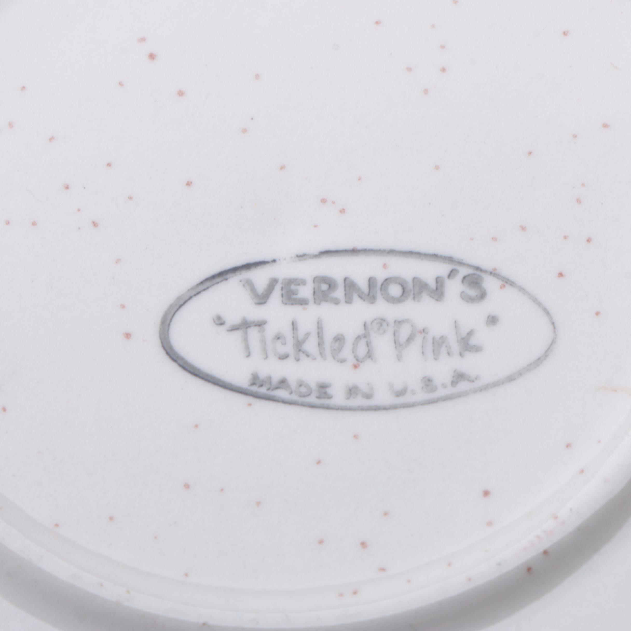 Mid Century Vernon's "Tickled Pink" Tableware