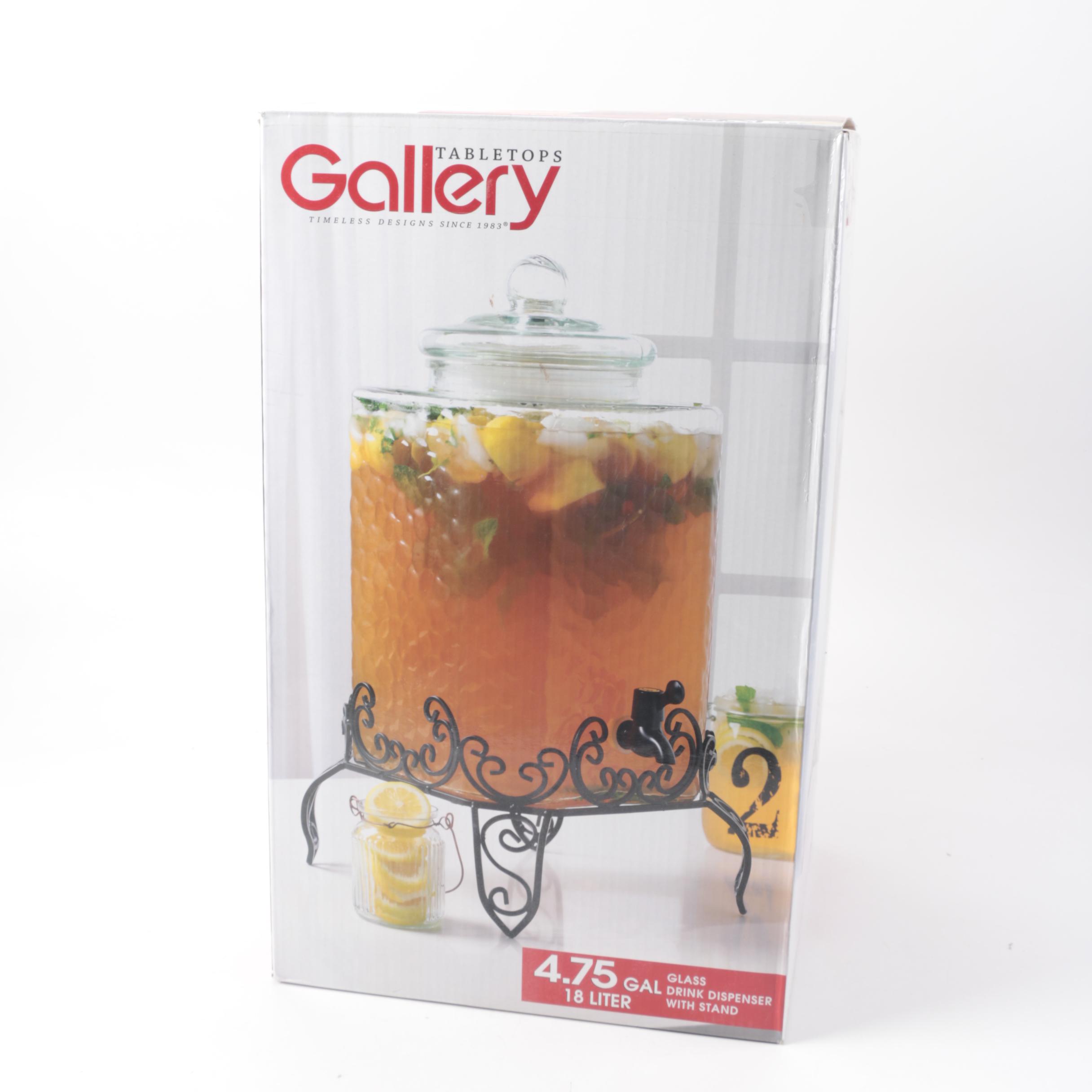 Gallery Glass Beverage Dispenser on Metal Stand