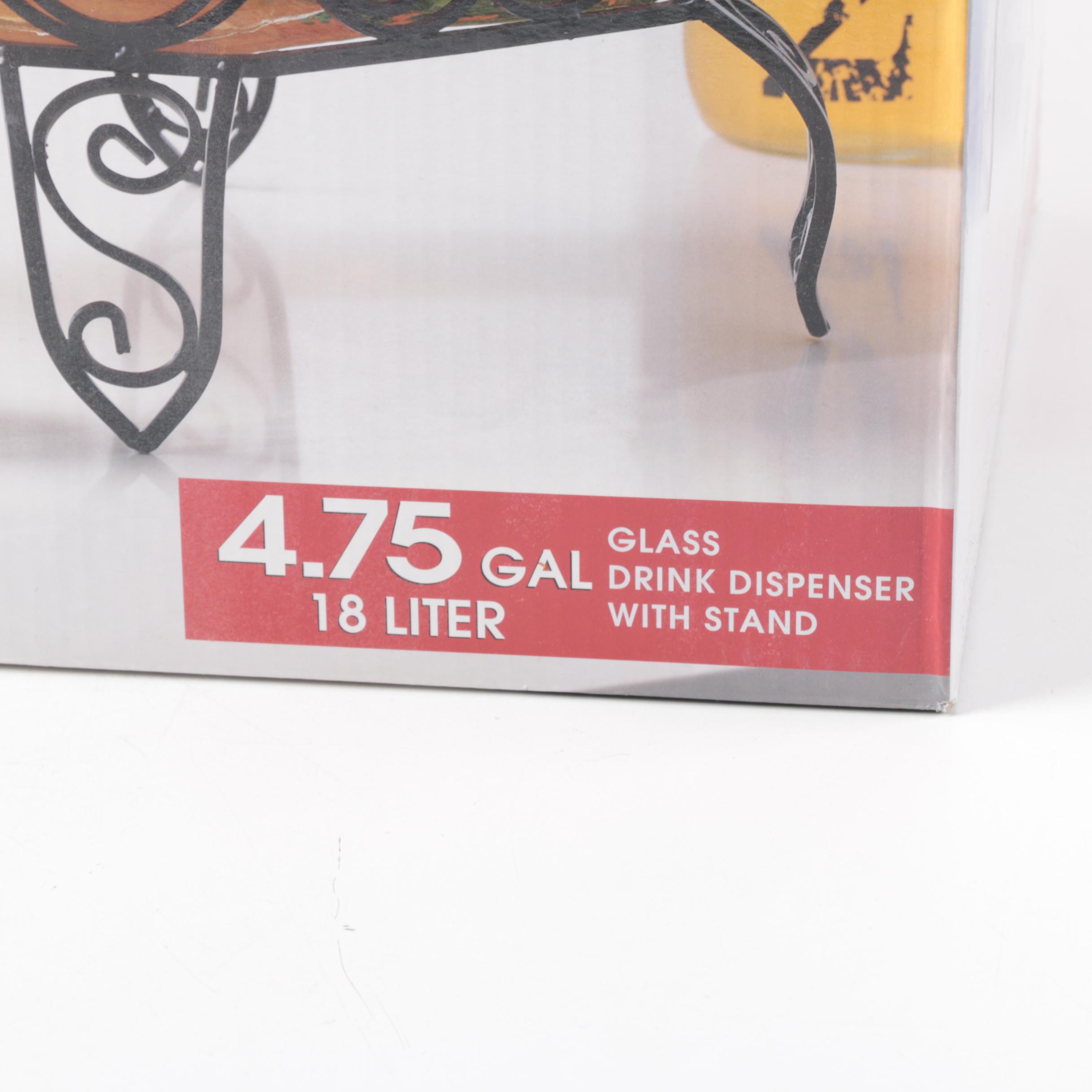 Gallery Glass Beverage Dispenser on Metal Stand
