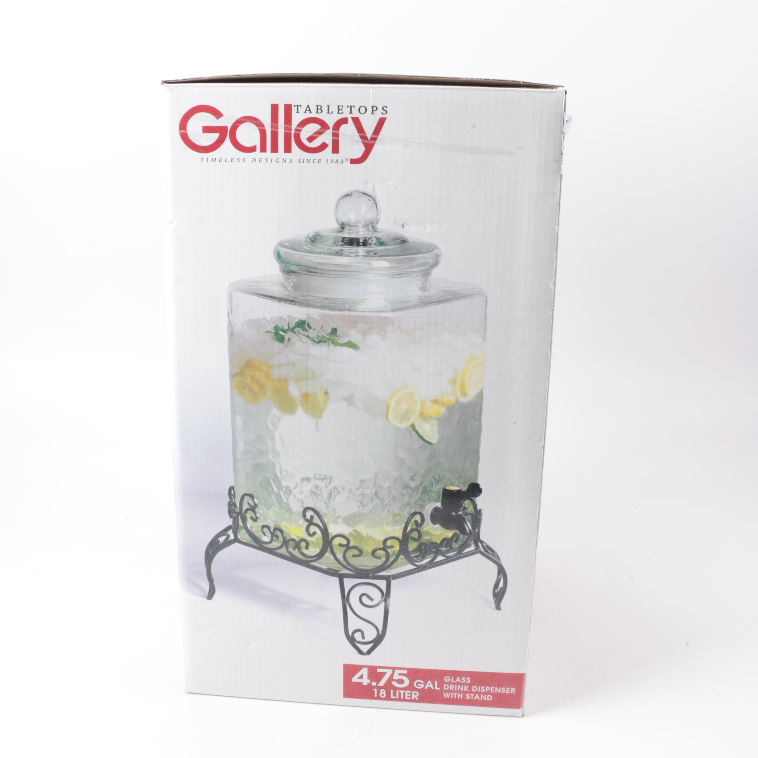 Gallery Glass Beverage Dispenser on Metal Stand