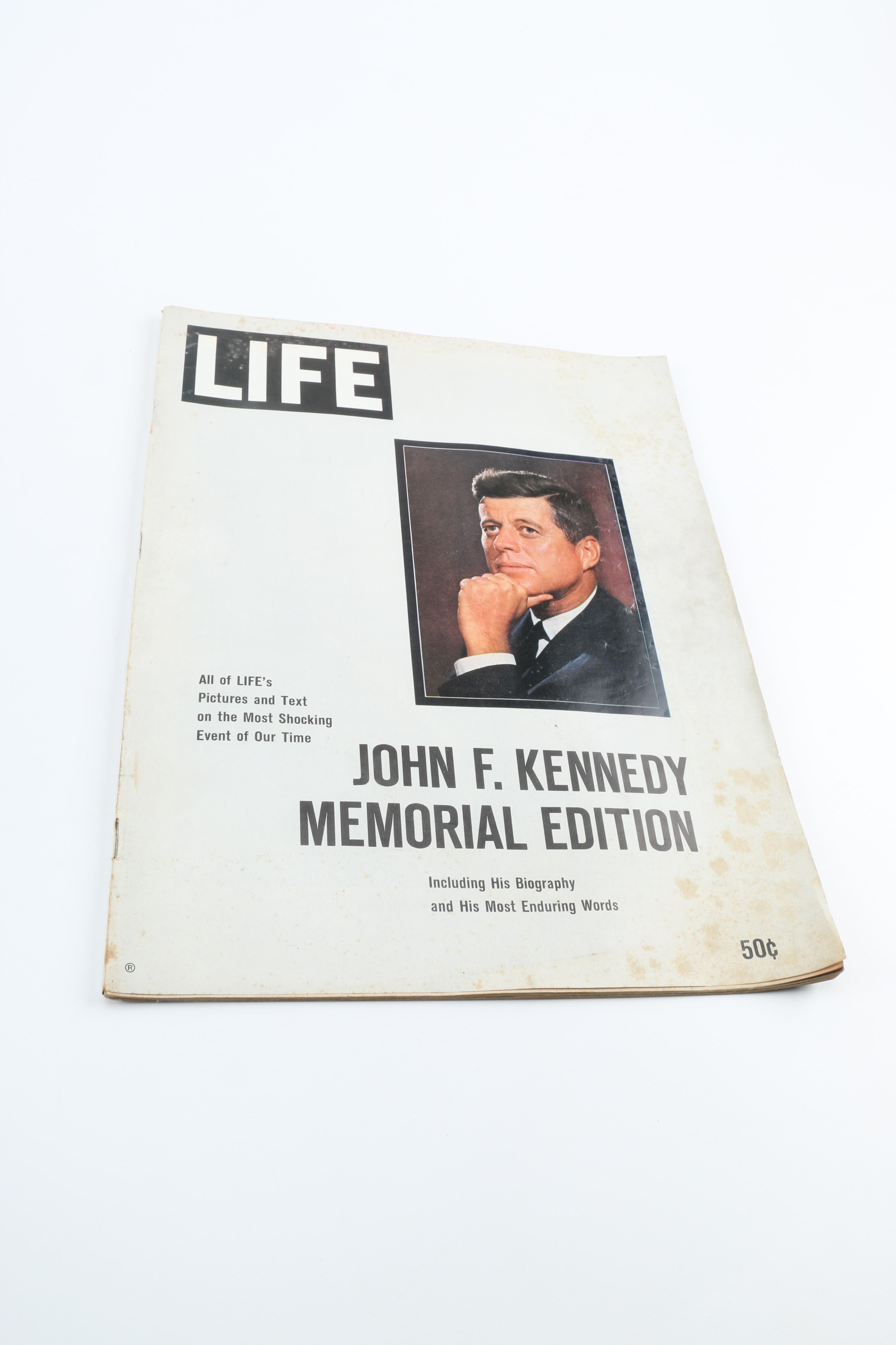 Book on John F. Kennedy and Assorted Issues of "Life" Magazine