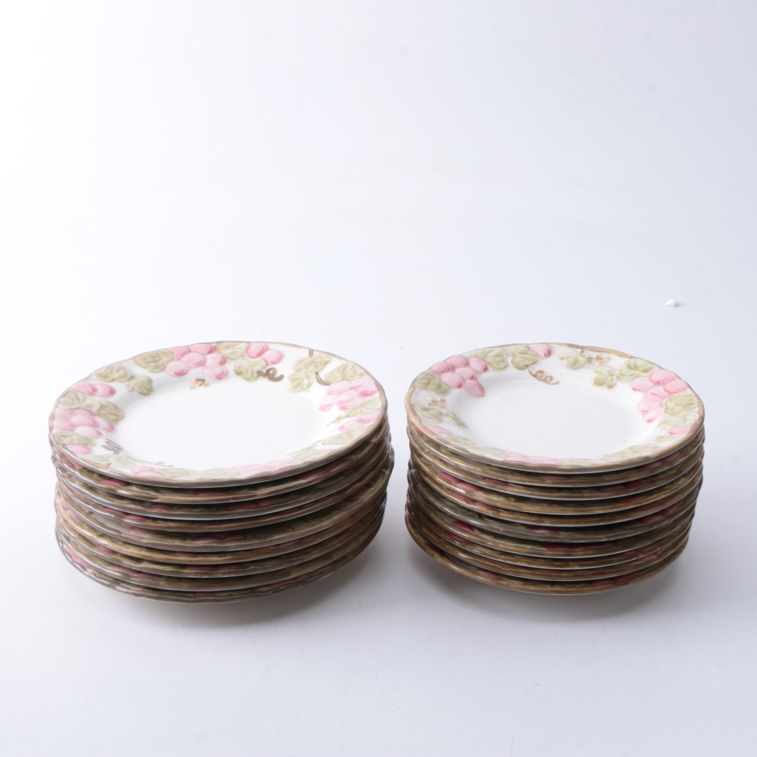 Metlox "Sculptured Grape" Salad and Bread and Butter Plates