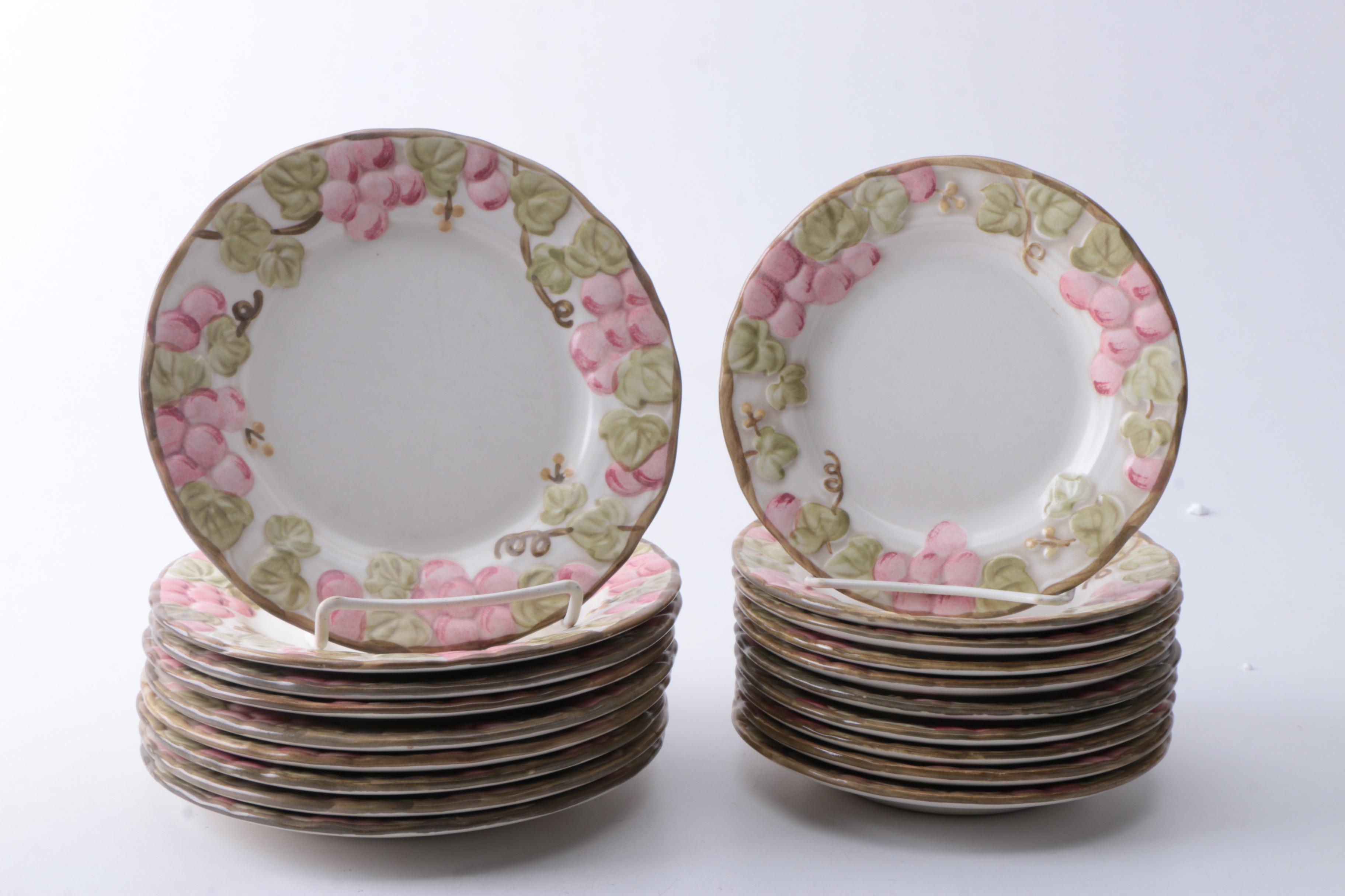 Metlox "Sculptured Grape" Salad and Bread and Butter Plates