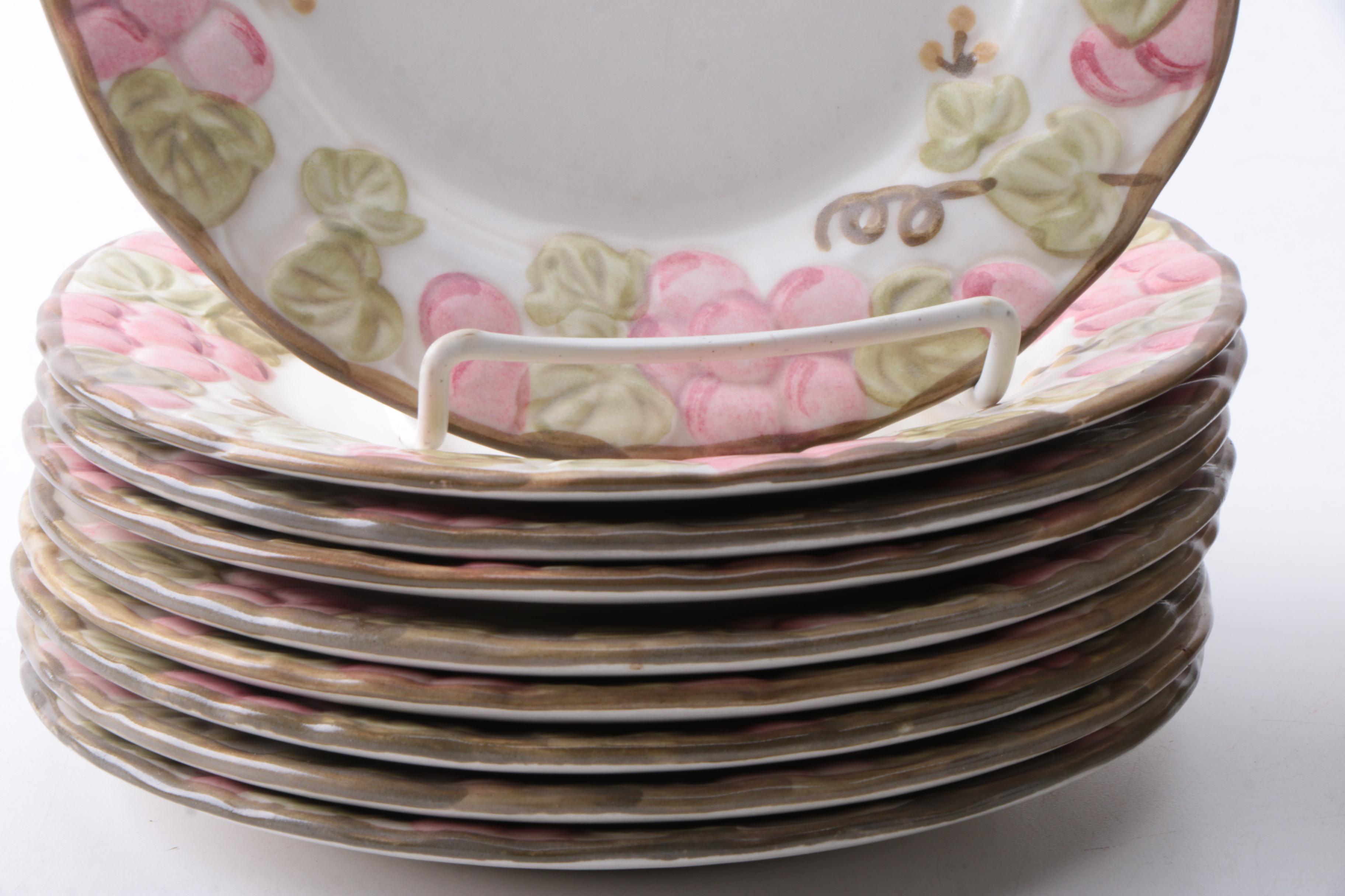 Metlox "Sculptured Grape" Salad and Bread and Butter Plates