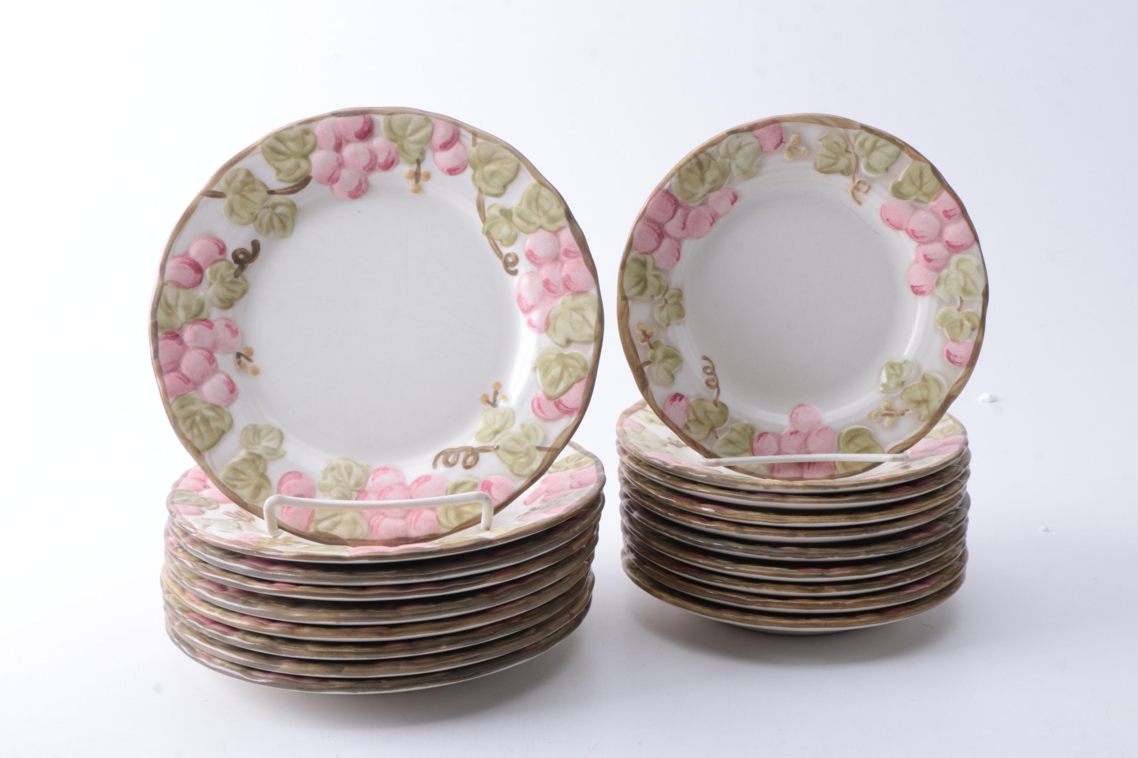 Metlox "Sculptured Grape" Salad and Bread and Butter Plates