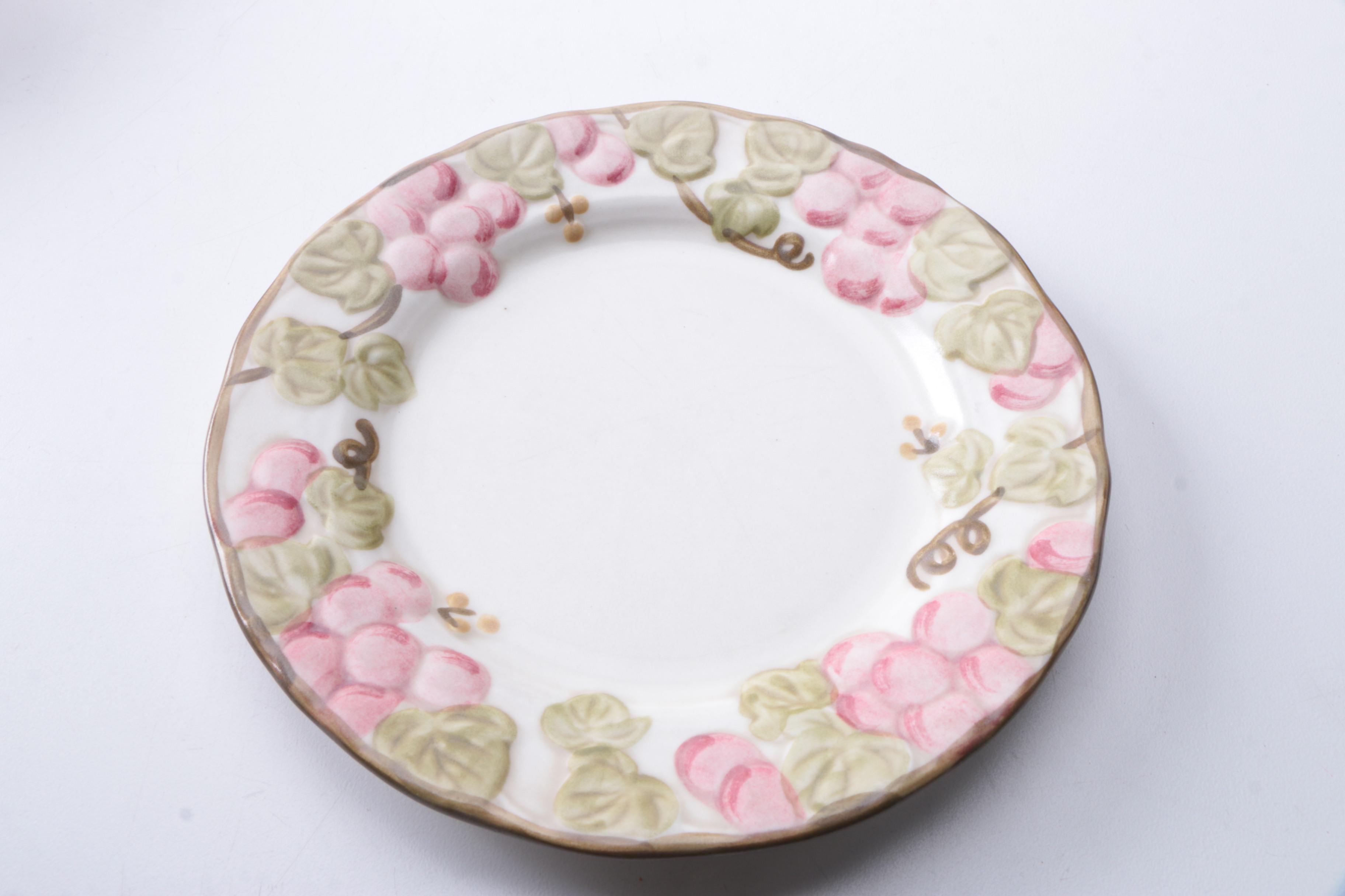 Metlox "Sculptured Grape" Salad and Bread and Butter Plates