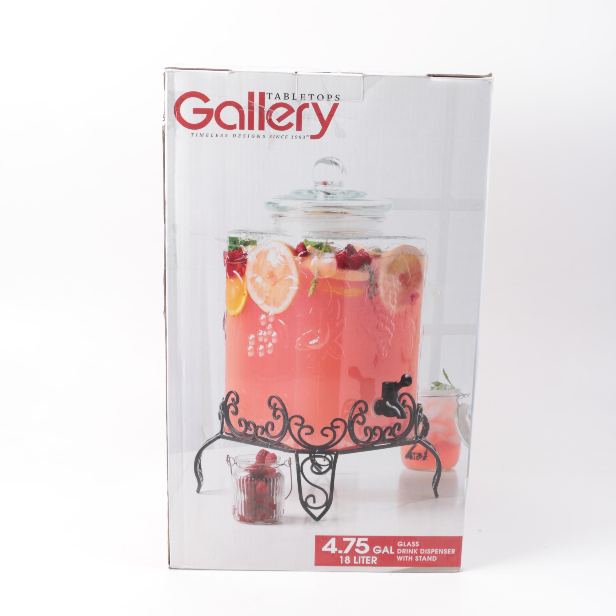 Gallery Glass Beverage Dispenser on Metal Stand