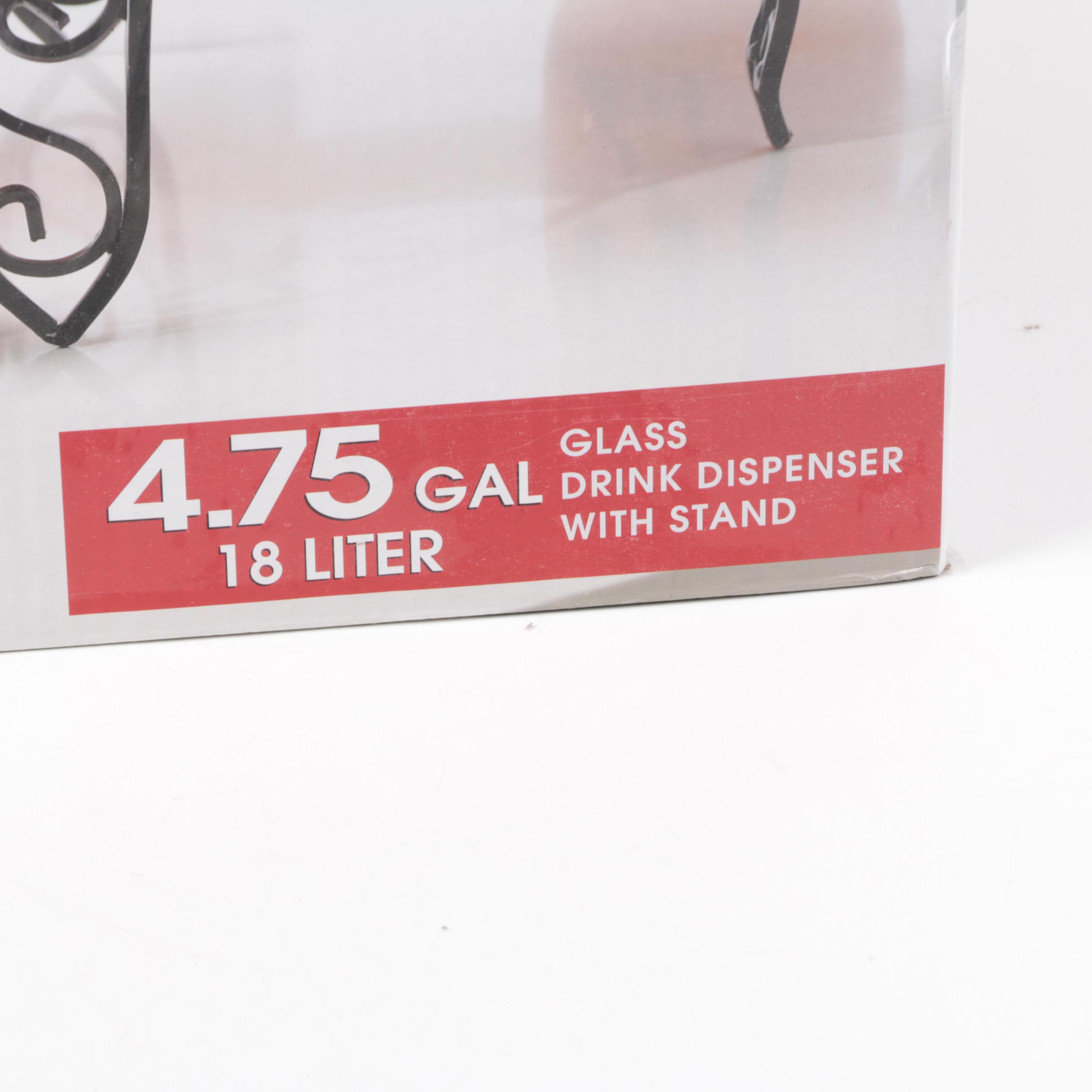 Gallery Glass Beverage Dispenser on Metal Stand