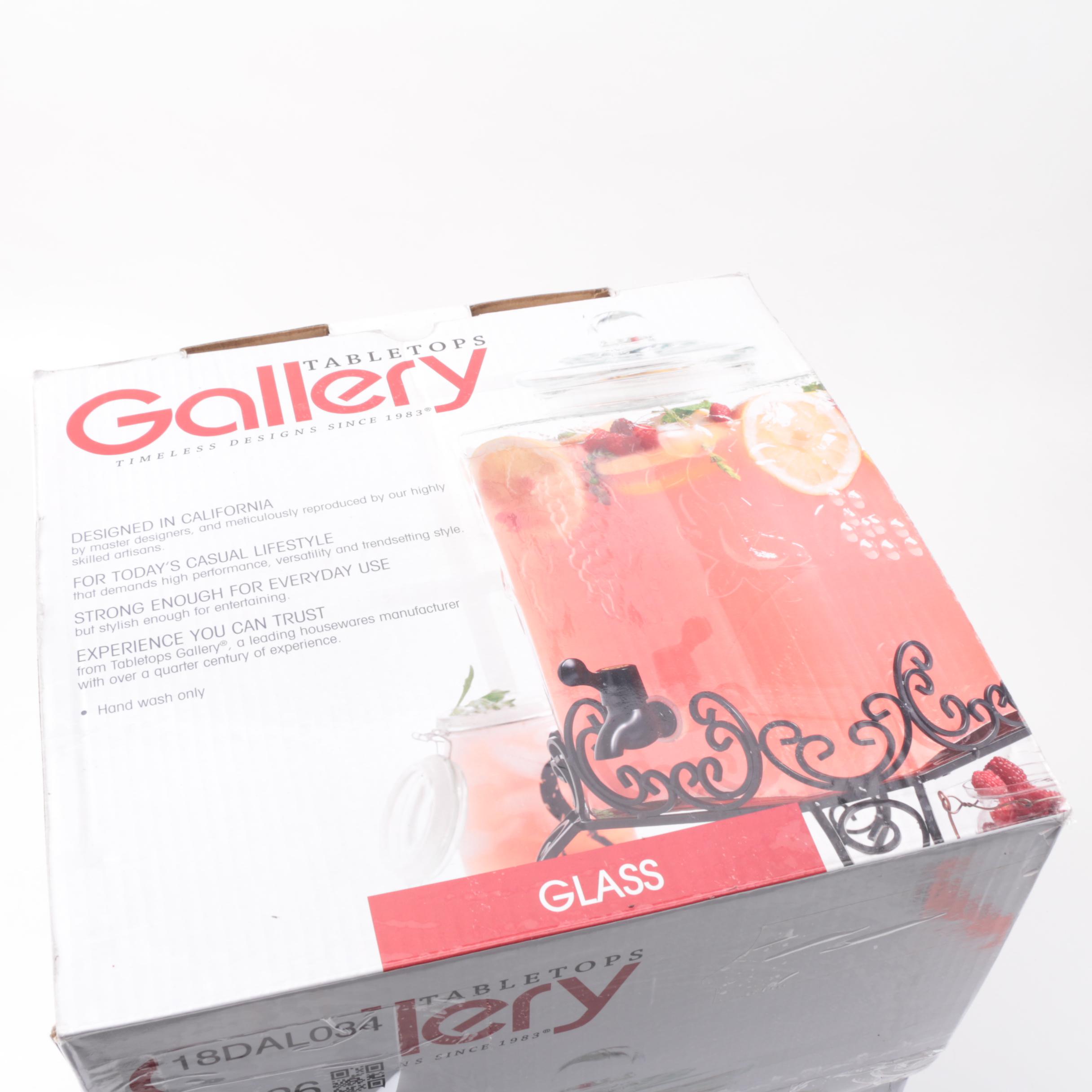 Gallery Glass Beverage Dispenser on Metal Stand