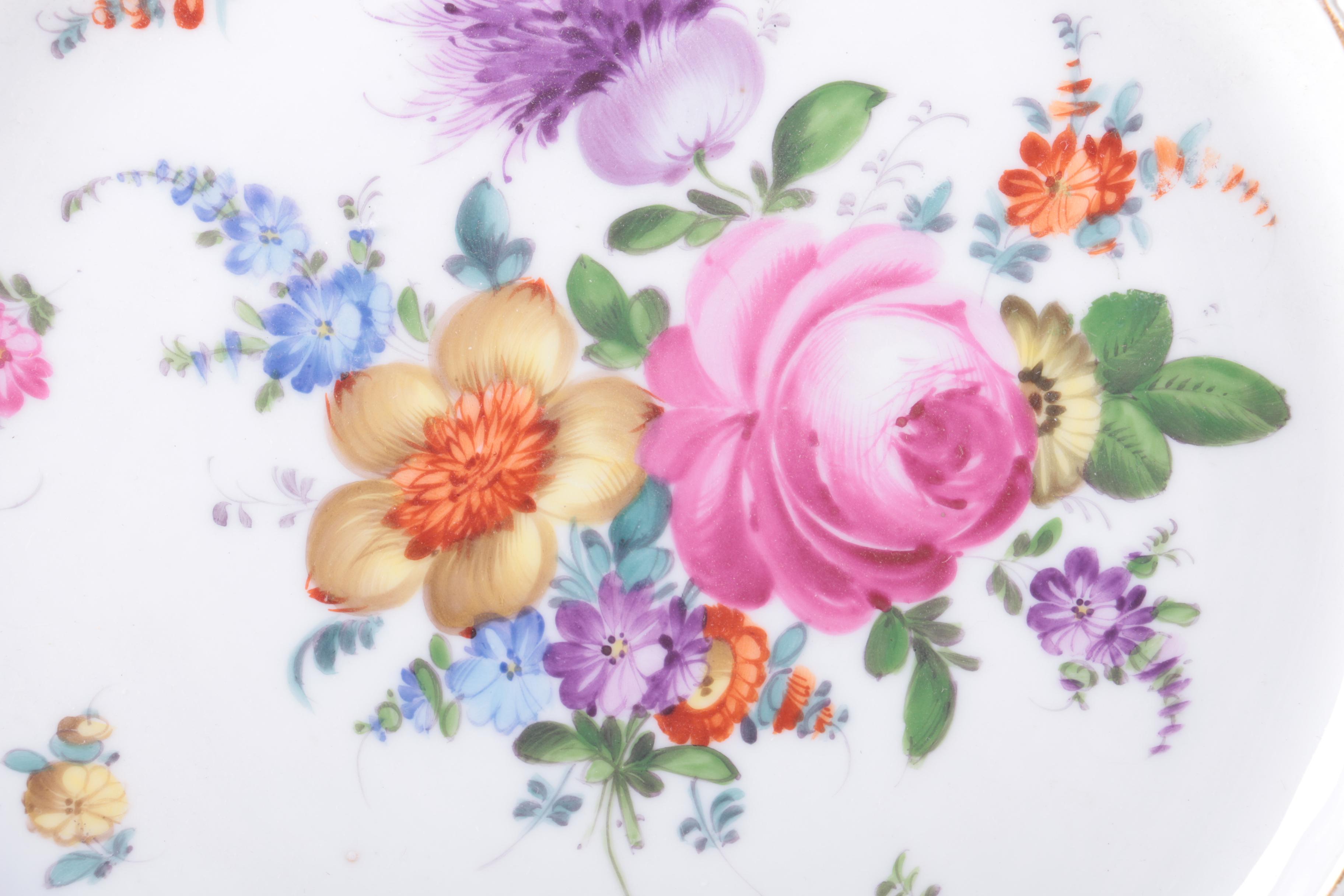 Antique Carl Thieme Dresden Porcelain Platter