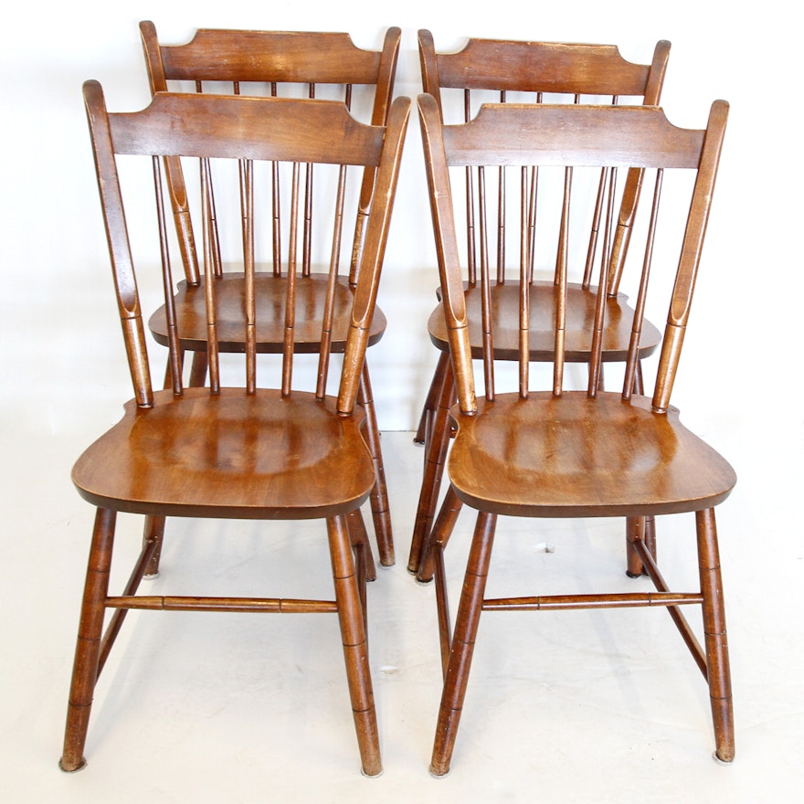 Set of Vintage Windsor Style Dining Chairs by Nashville Upholstering Co.