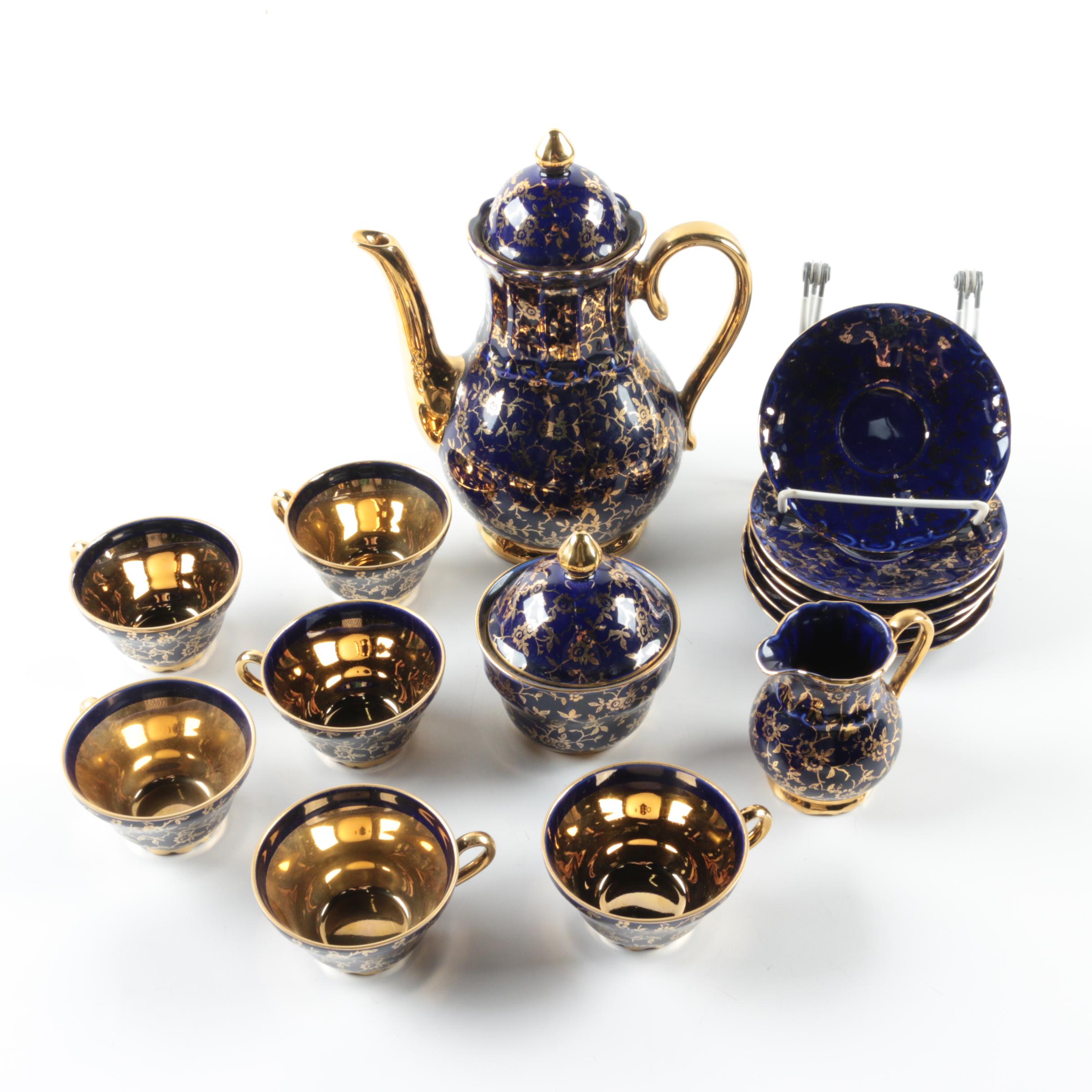M &K Bavarian Echt Cobalt Coffee Service