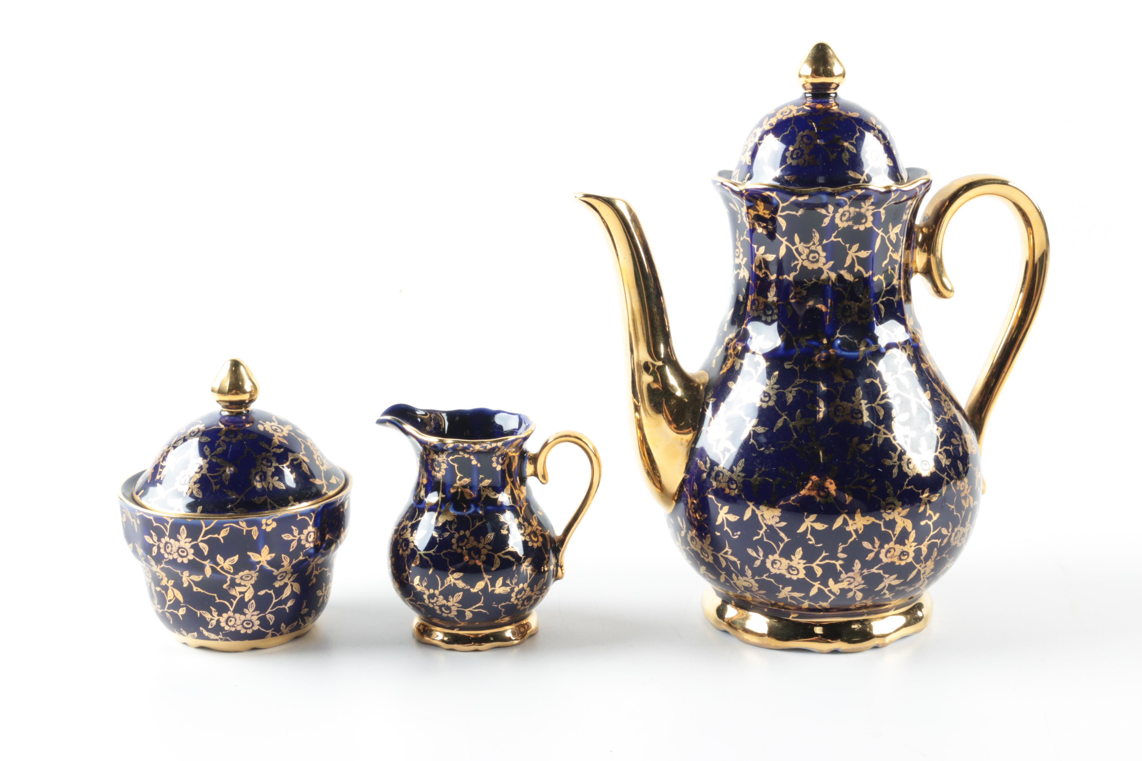 M &K Bavarian Echt Cobalt Coffee Service