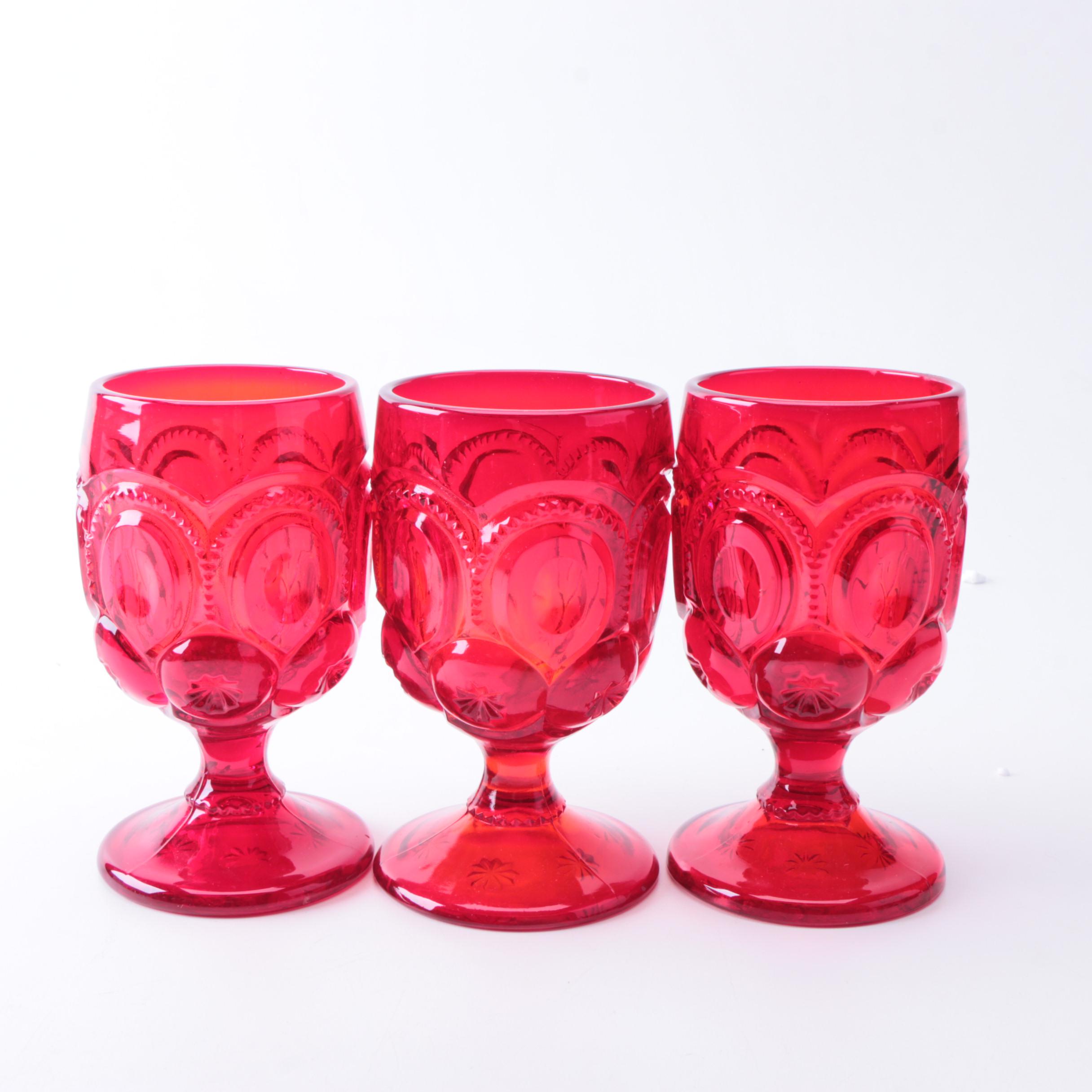 Vintage L. E. Smith "Moon and Star" Glass Goblets