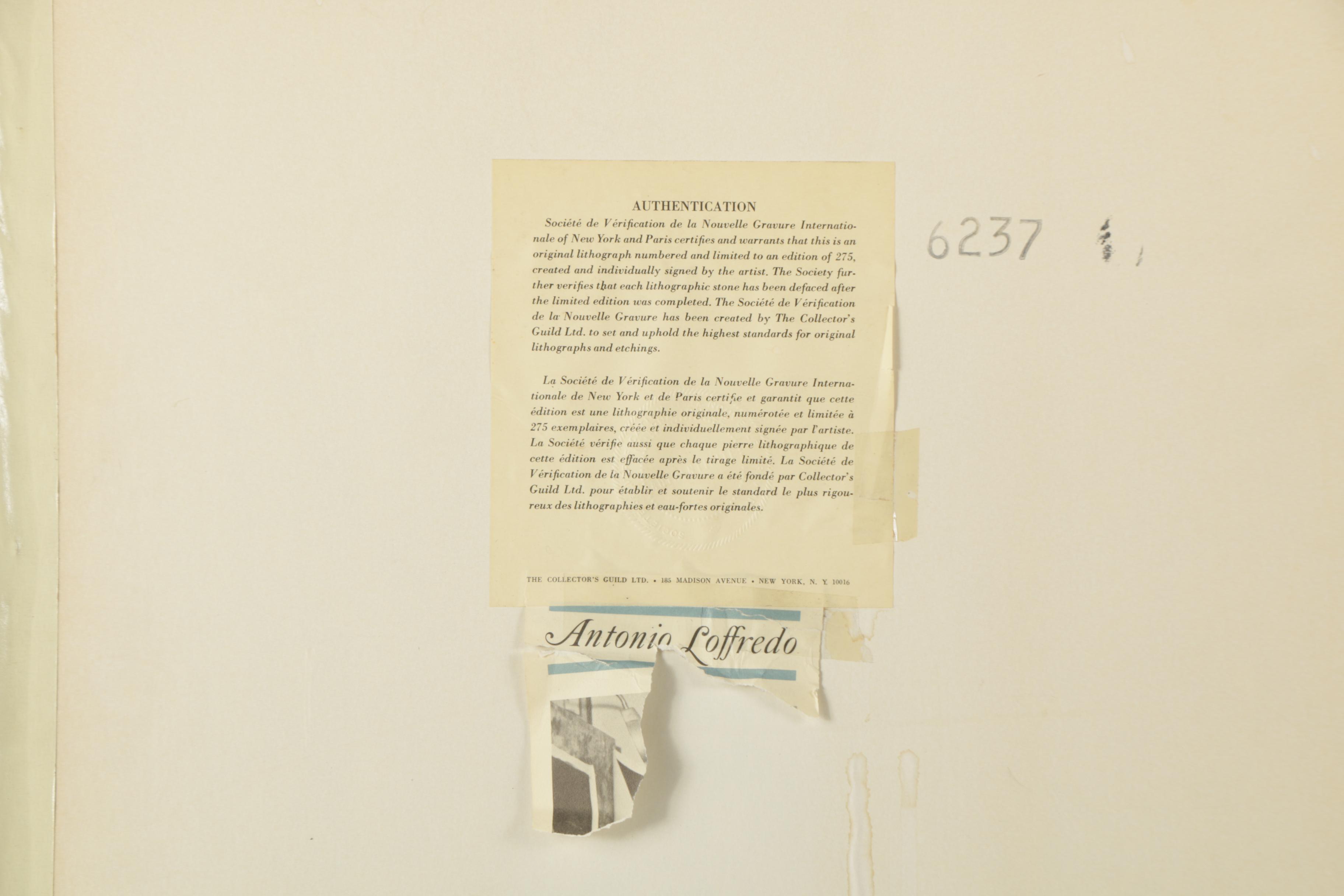 Antonio Loffredo Limited Edition Lithograph Waterfront Landscape