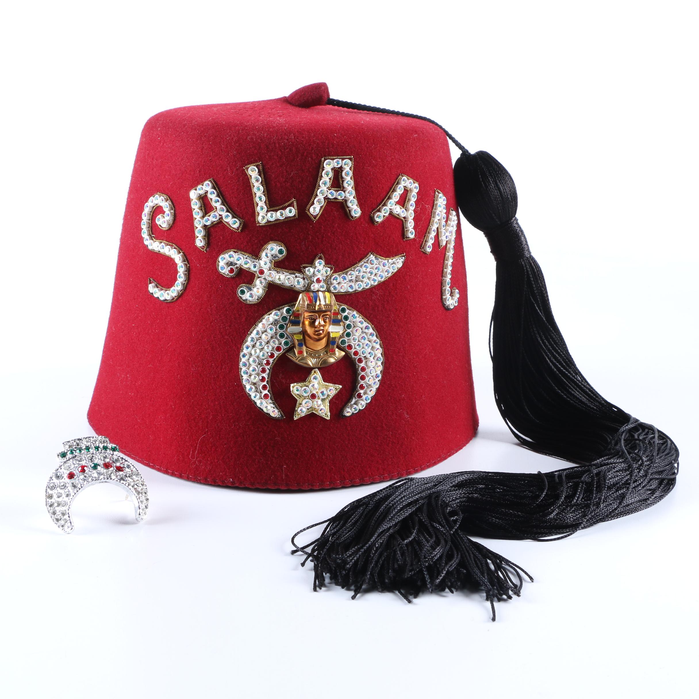 Vintage Anthony Nizzardini Masonic Supply Co. Shriners Fez and Hat Case