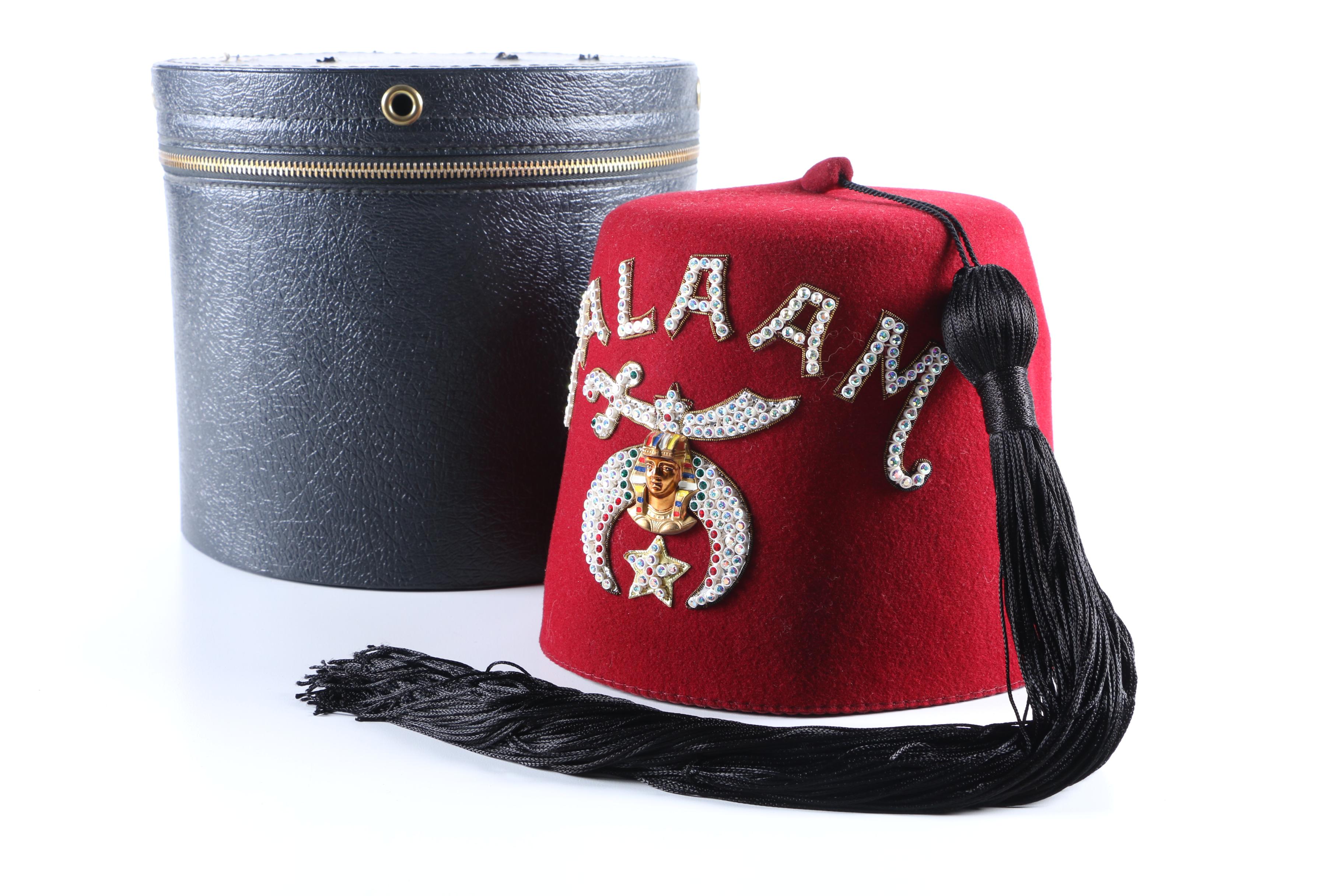 Vintage Anthony Nizzardini Masonic Supply Co. Shriners Fez and Hat Case